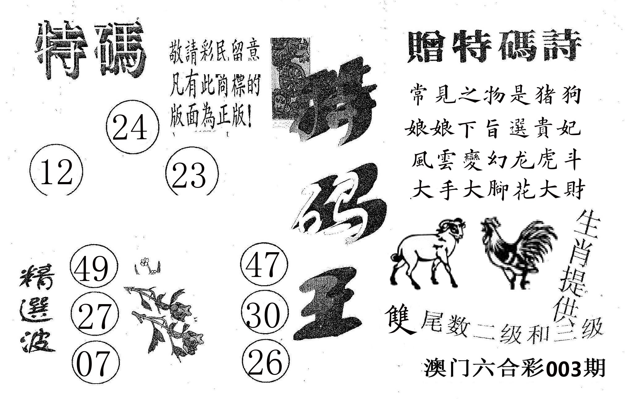 特码王A 第3期