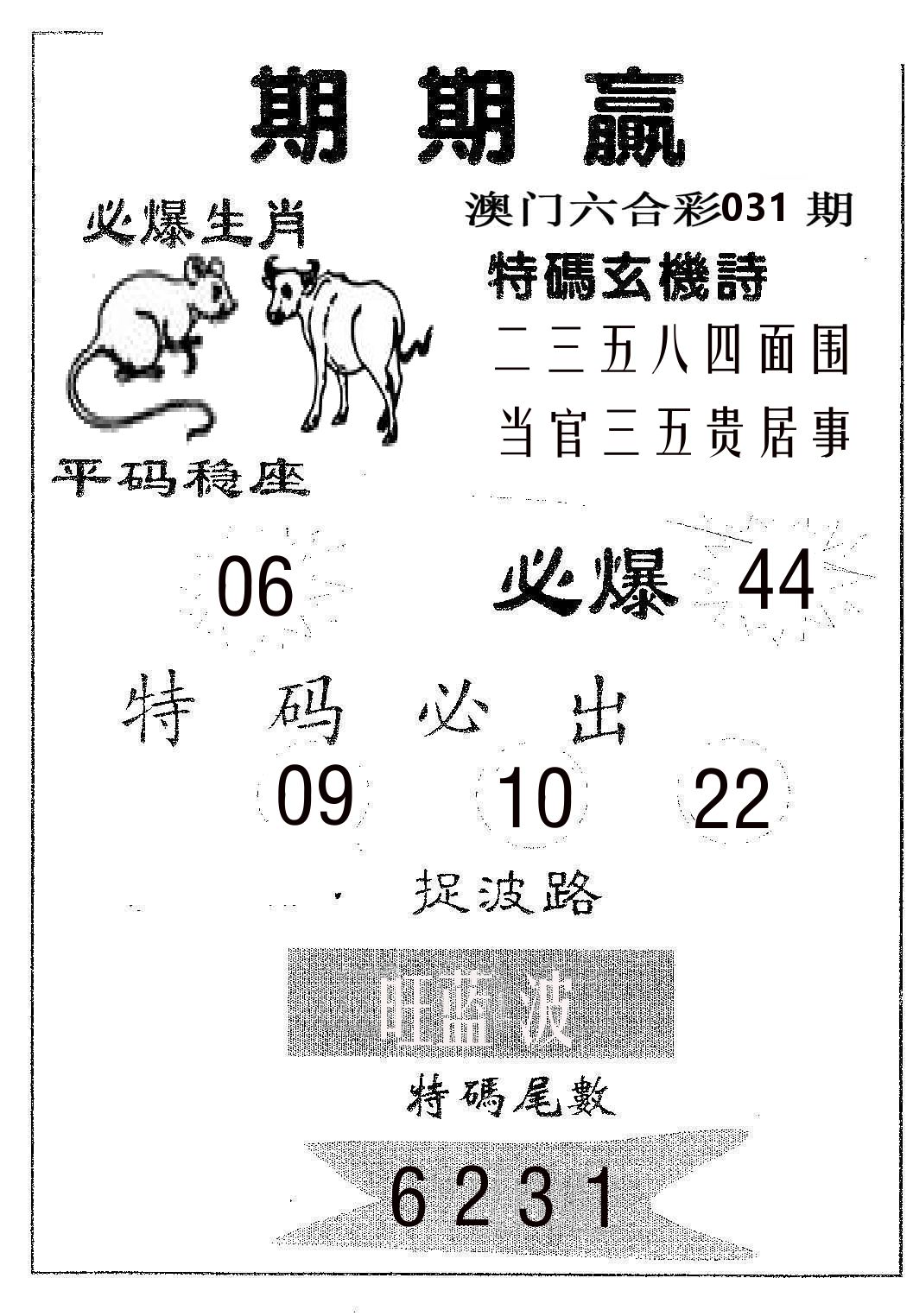 期期赢 第31期