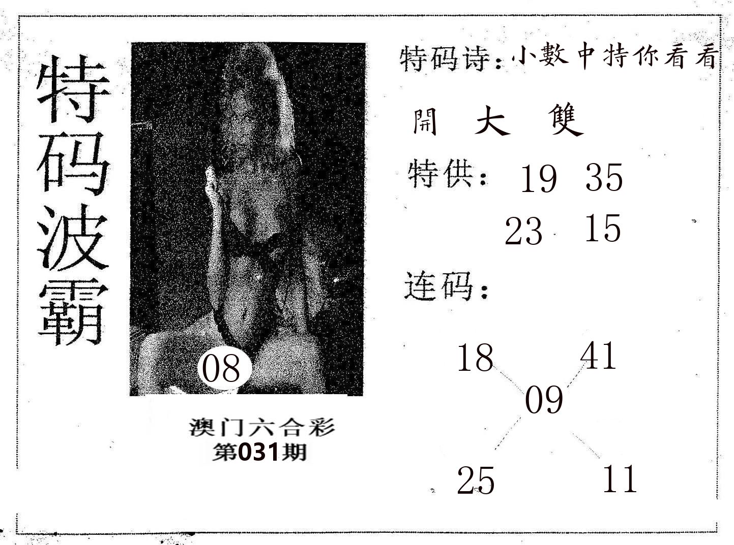 特码波霸 第31期