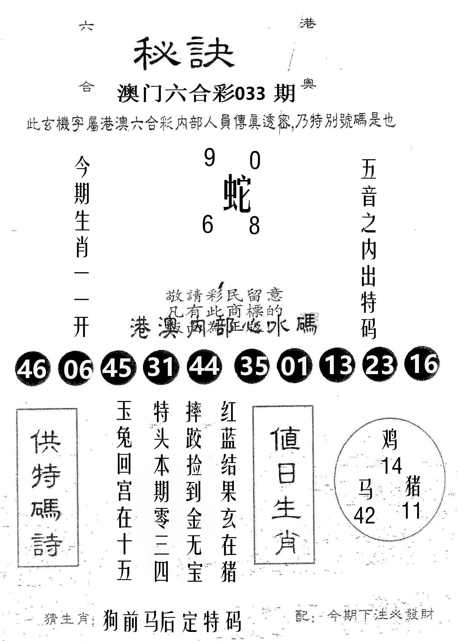 秘决 第33期