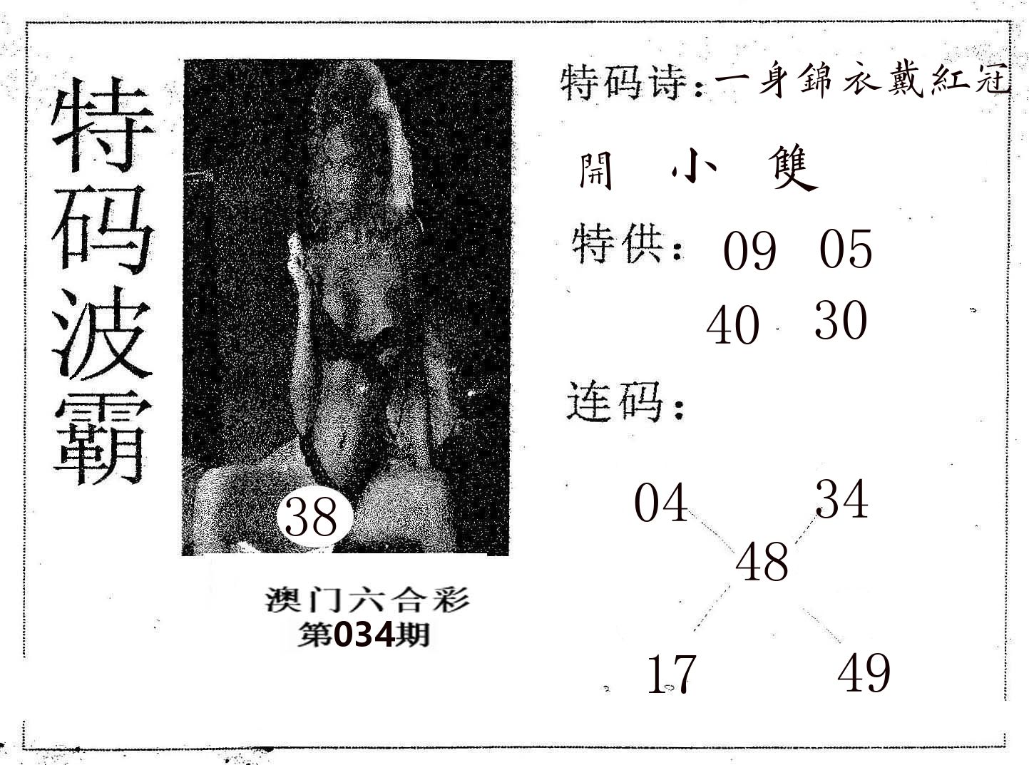 特码波霸 第34期