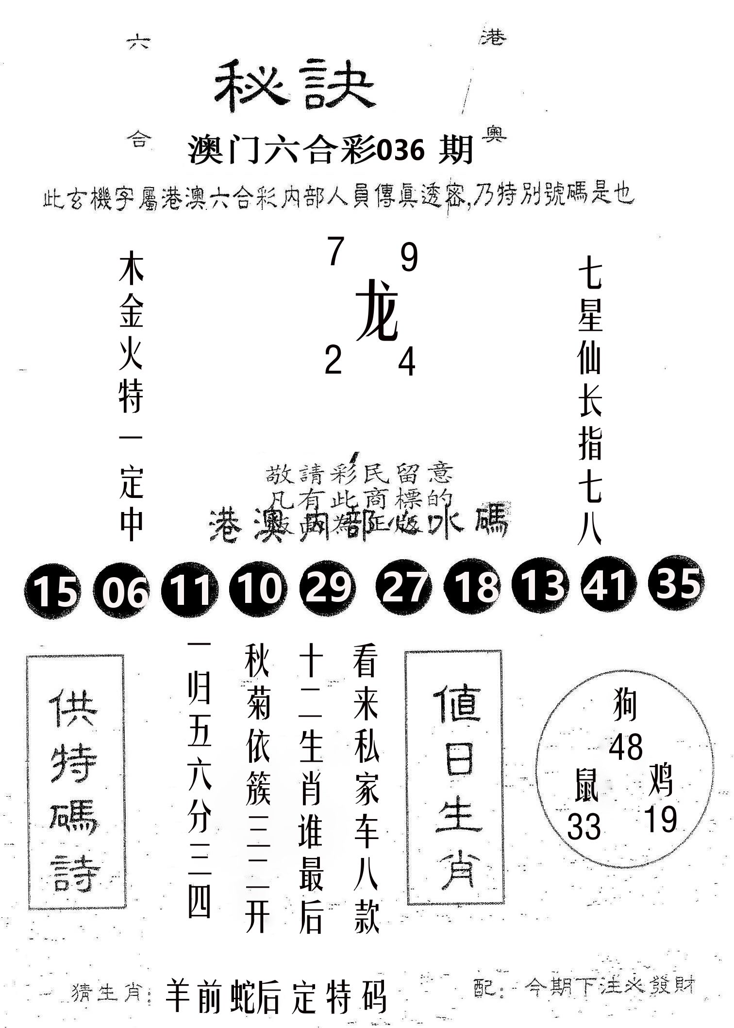 秘决 第36期