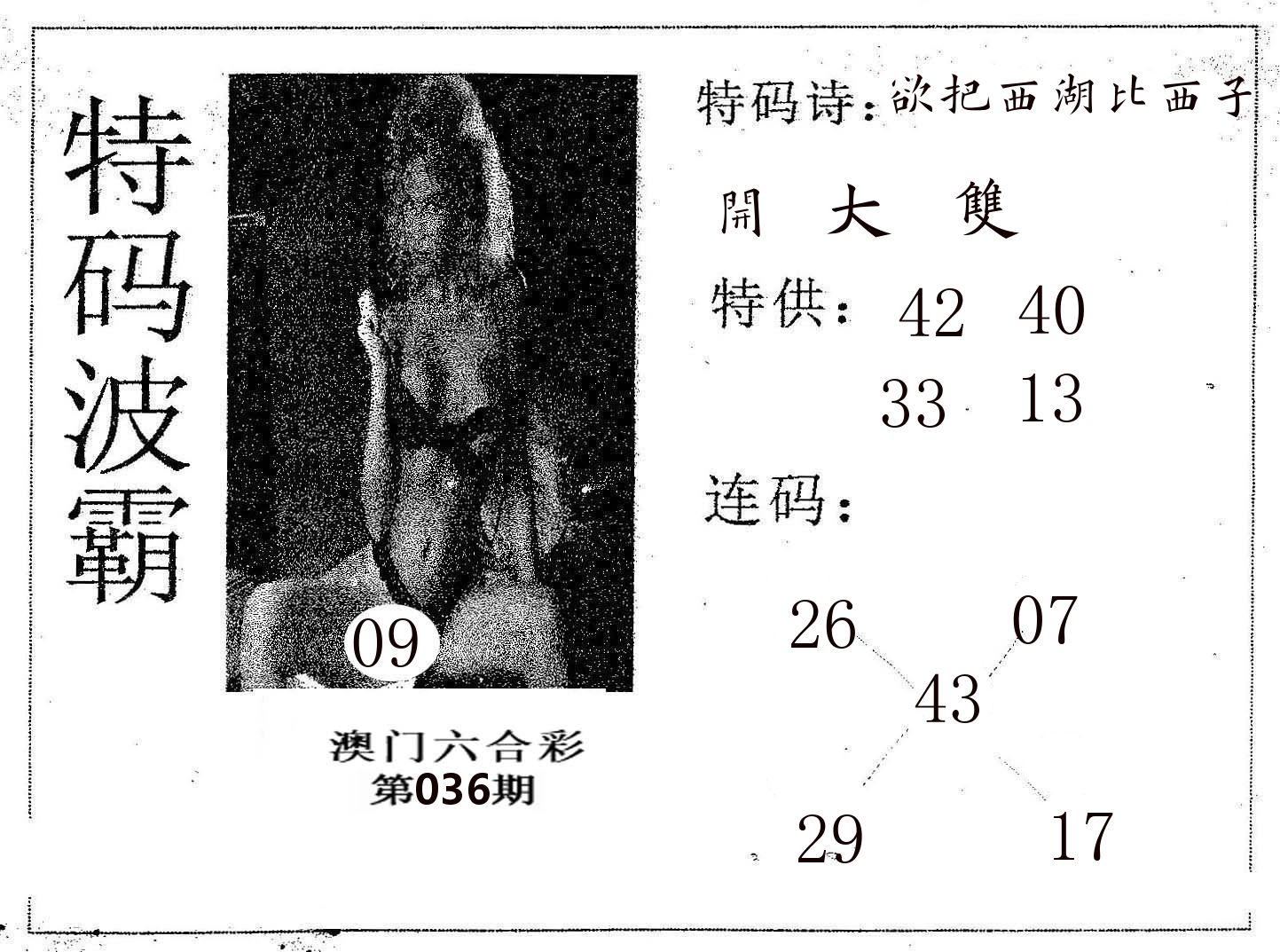 特码波霸 第36期