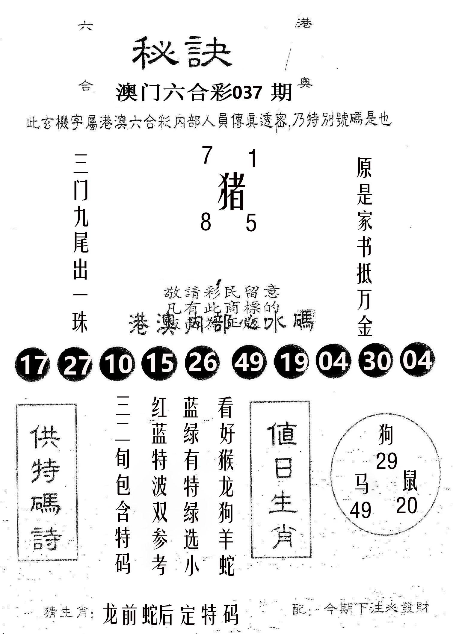 秘决 第37期