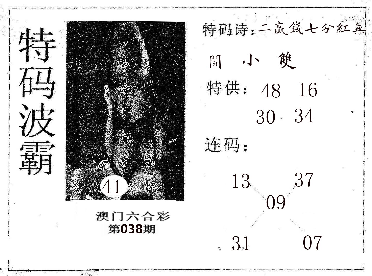 特码波霸 第38期