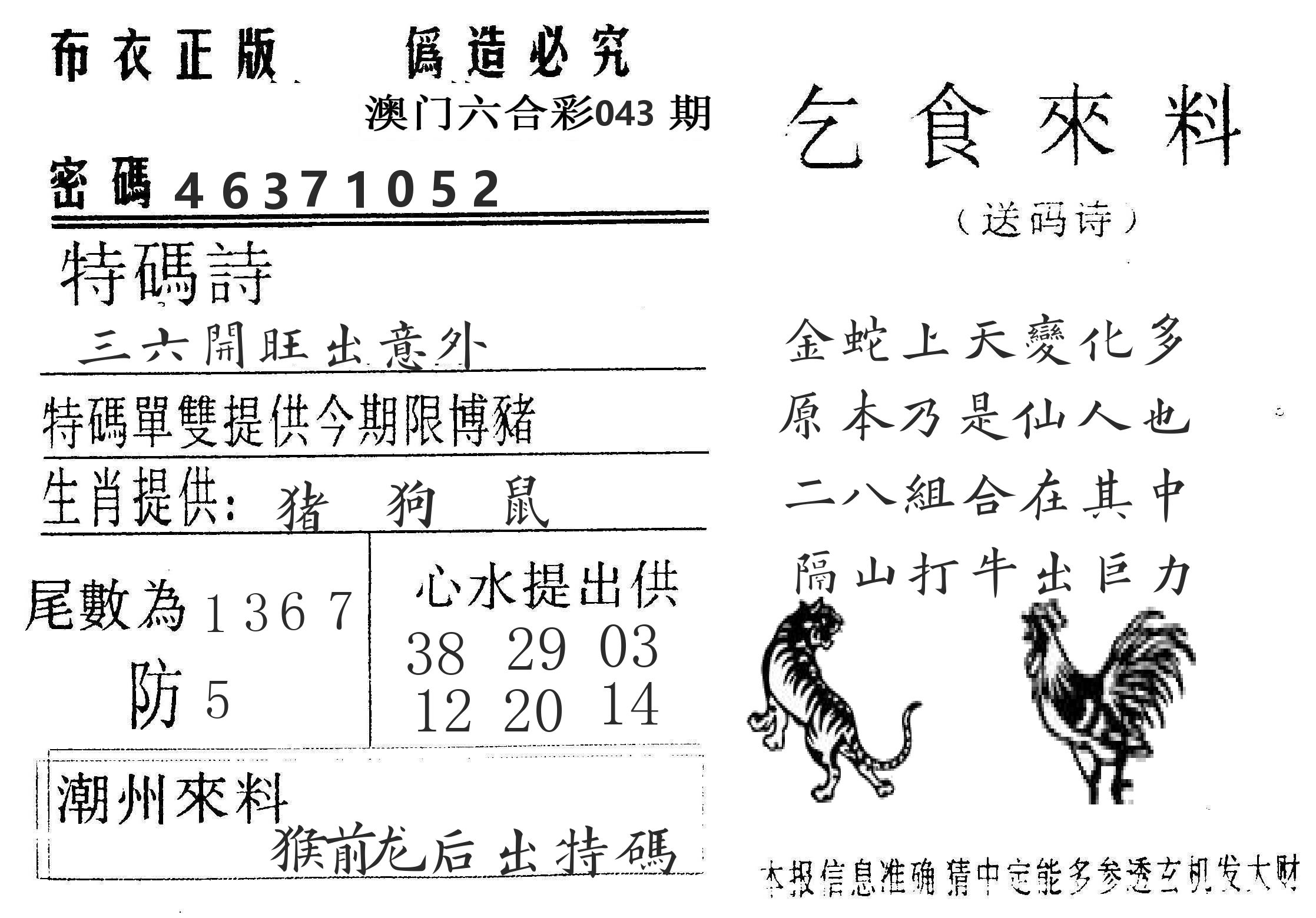 千禧码王 第43期