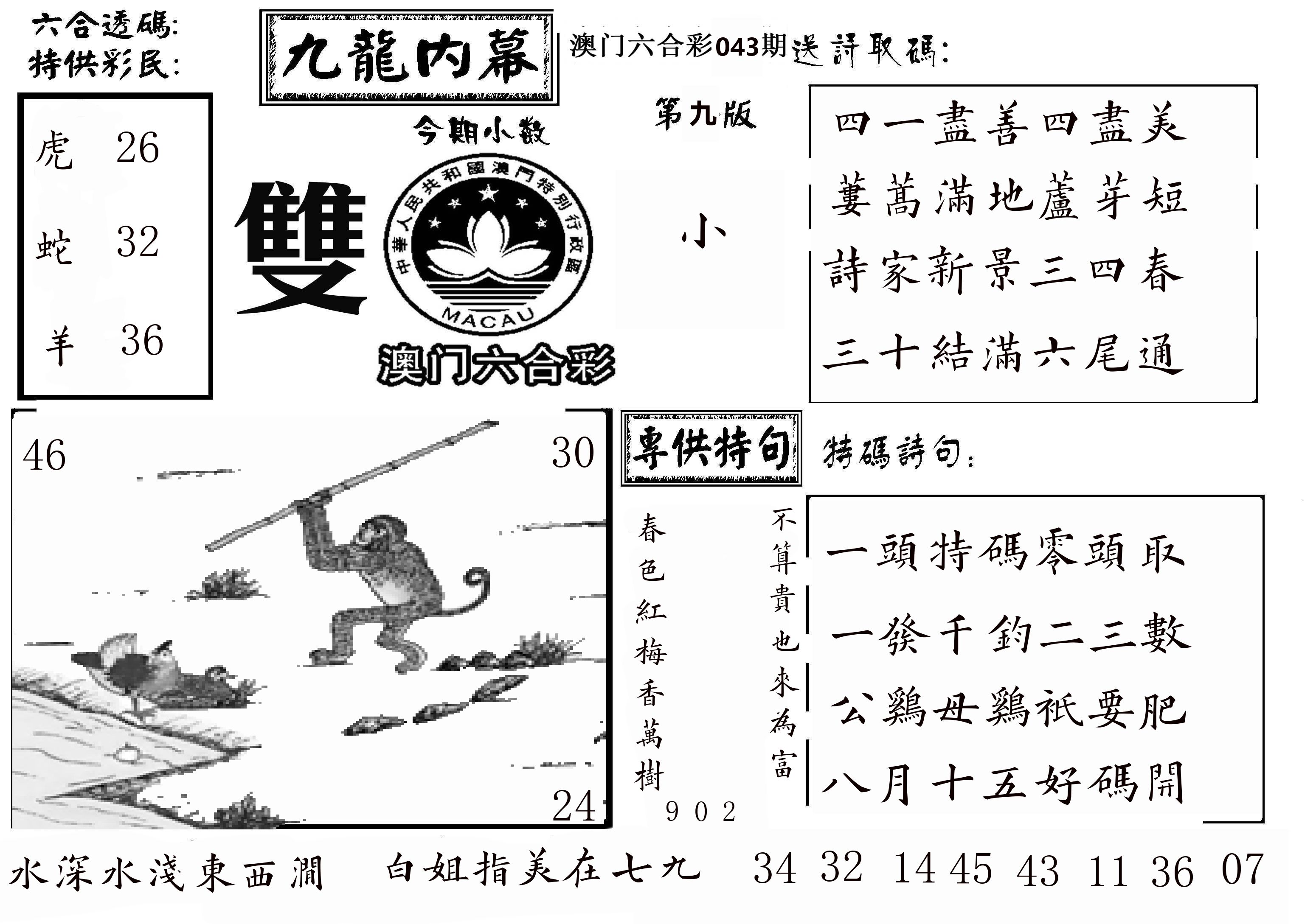 澳门传真3 第43期