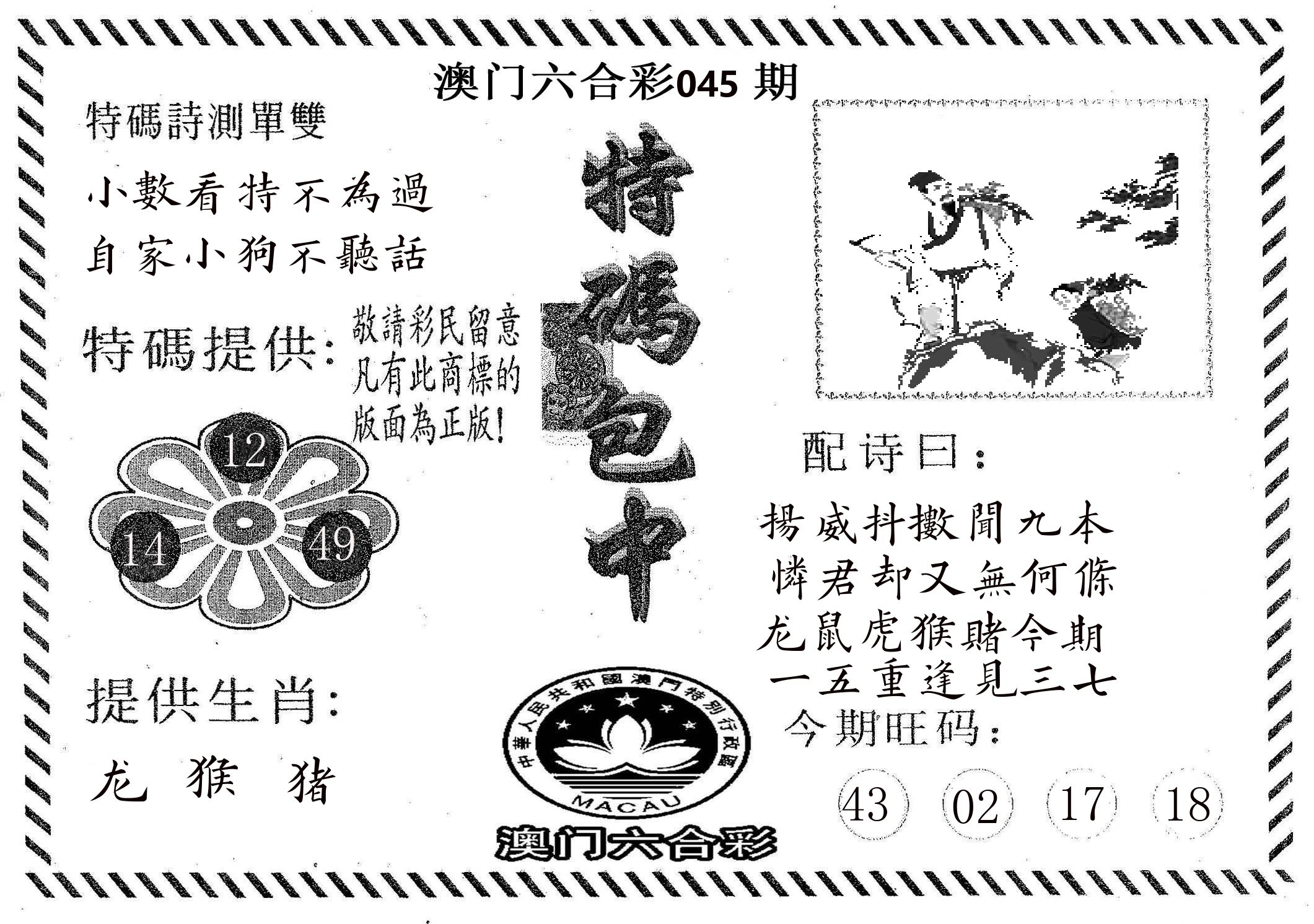 特码包中 第45期
