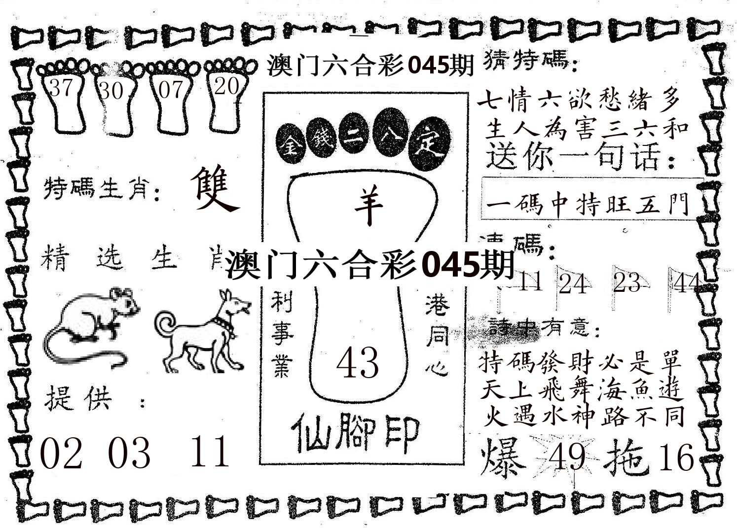 仙脚印 第45期