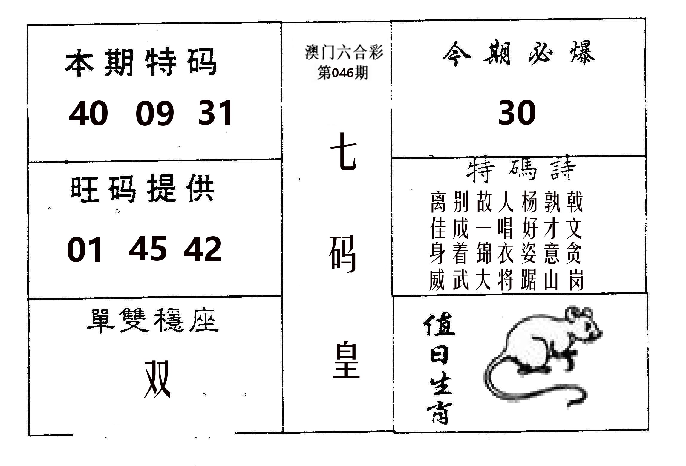 七码皇 第46期