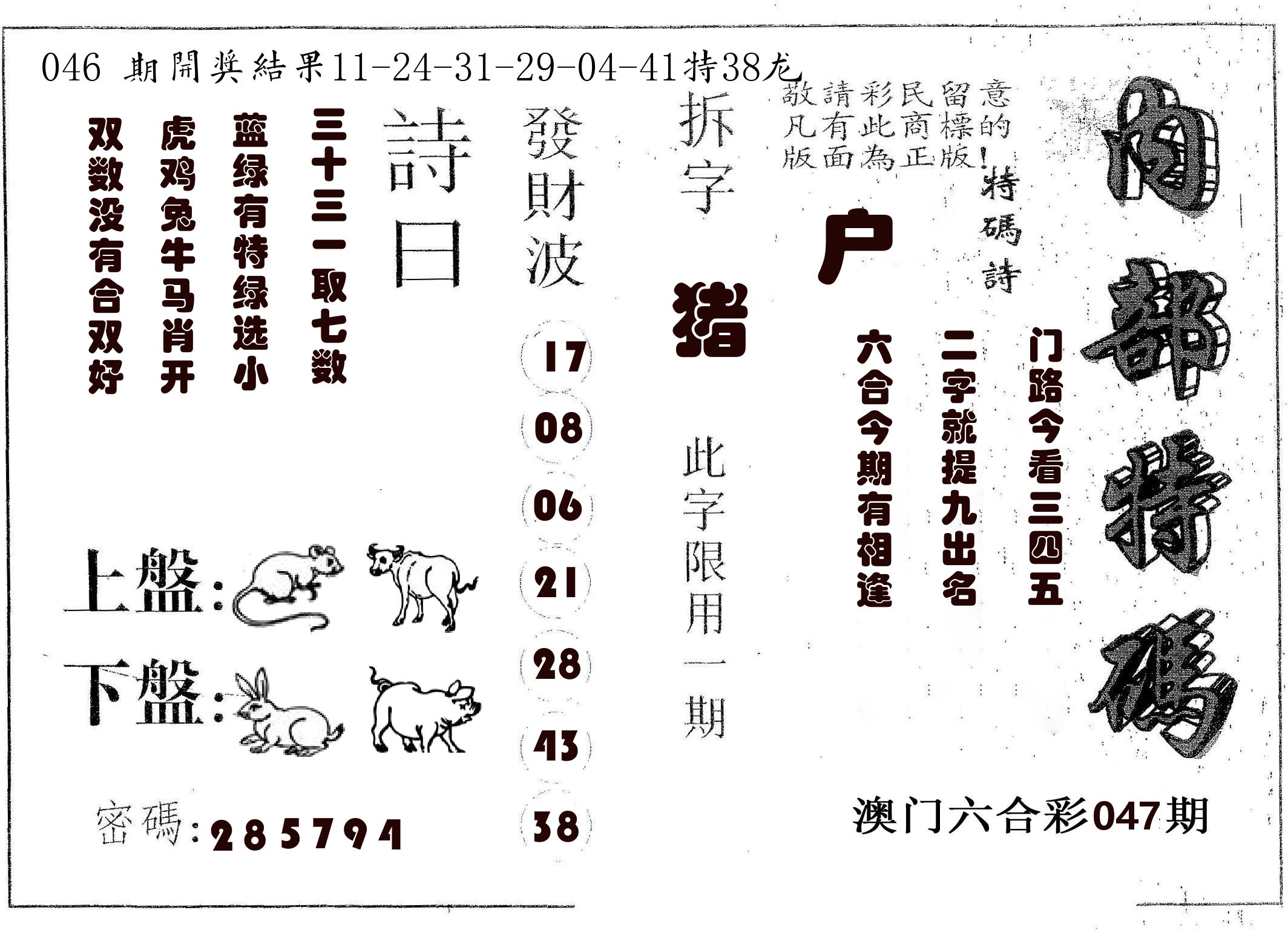 内部特码 第47期