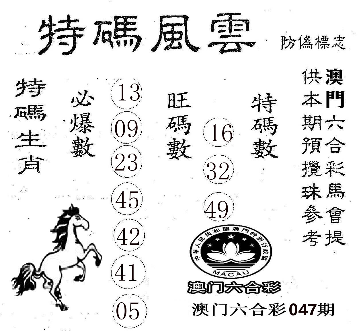 特码风云 第47期