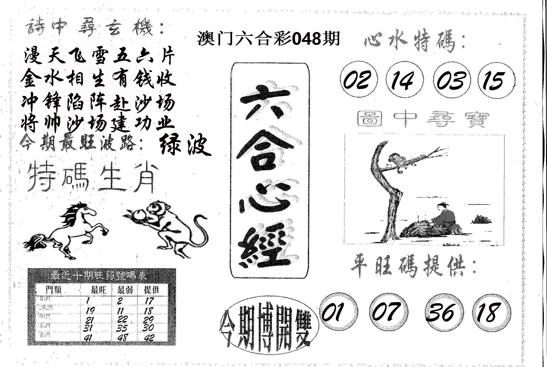 六合心经 第48期