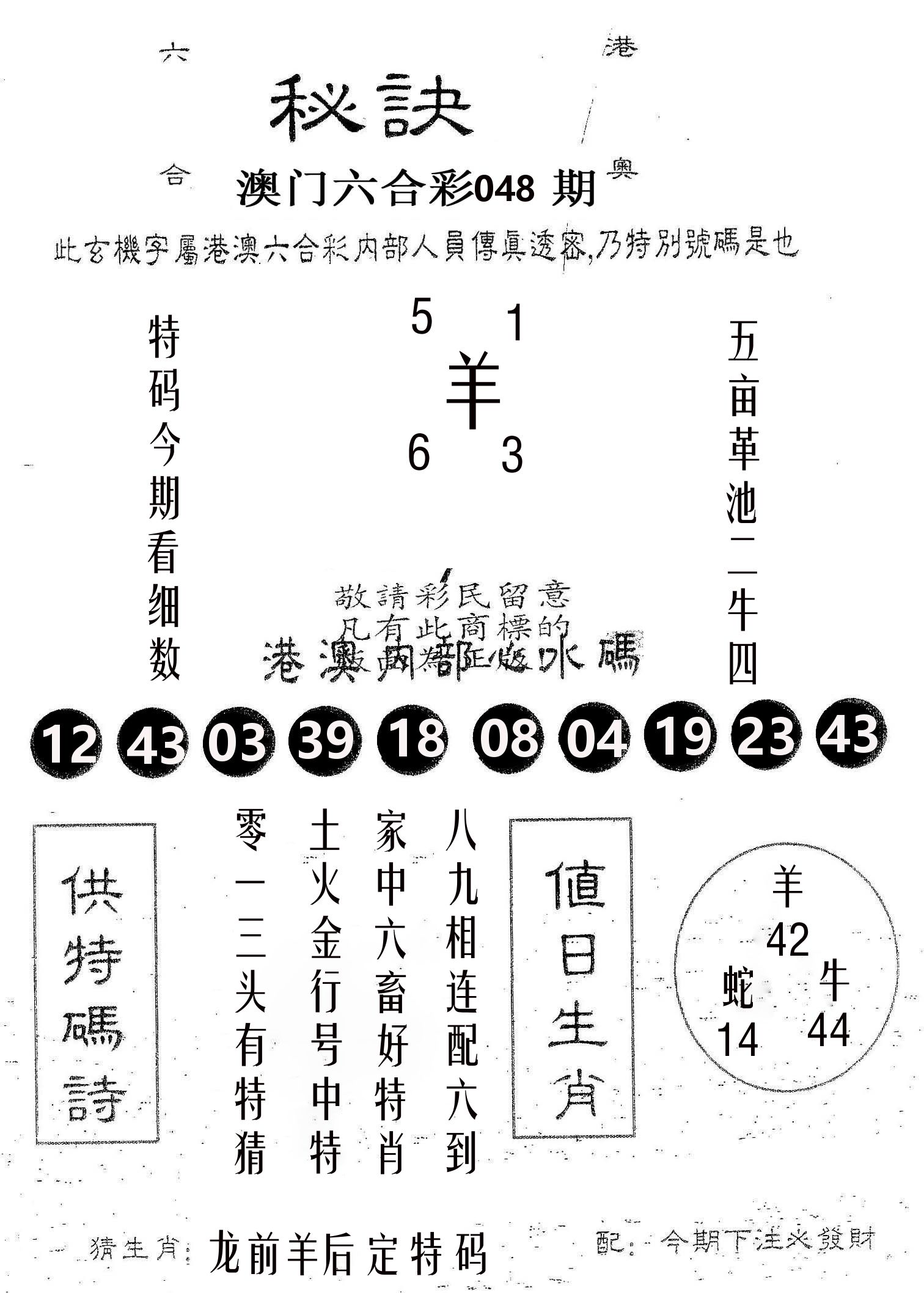秘决 第48期