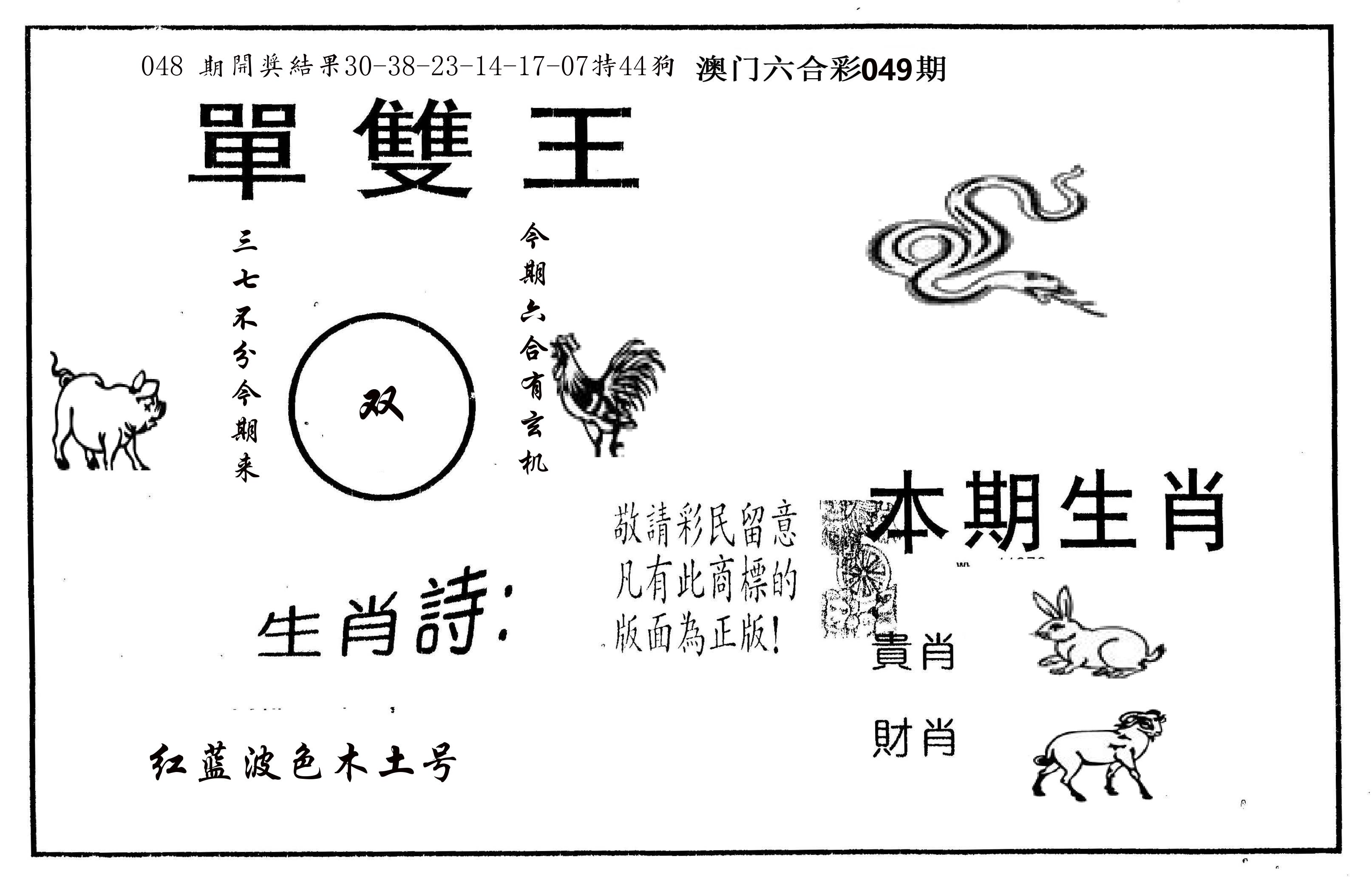 单双王A 第49期