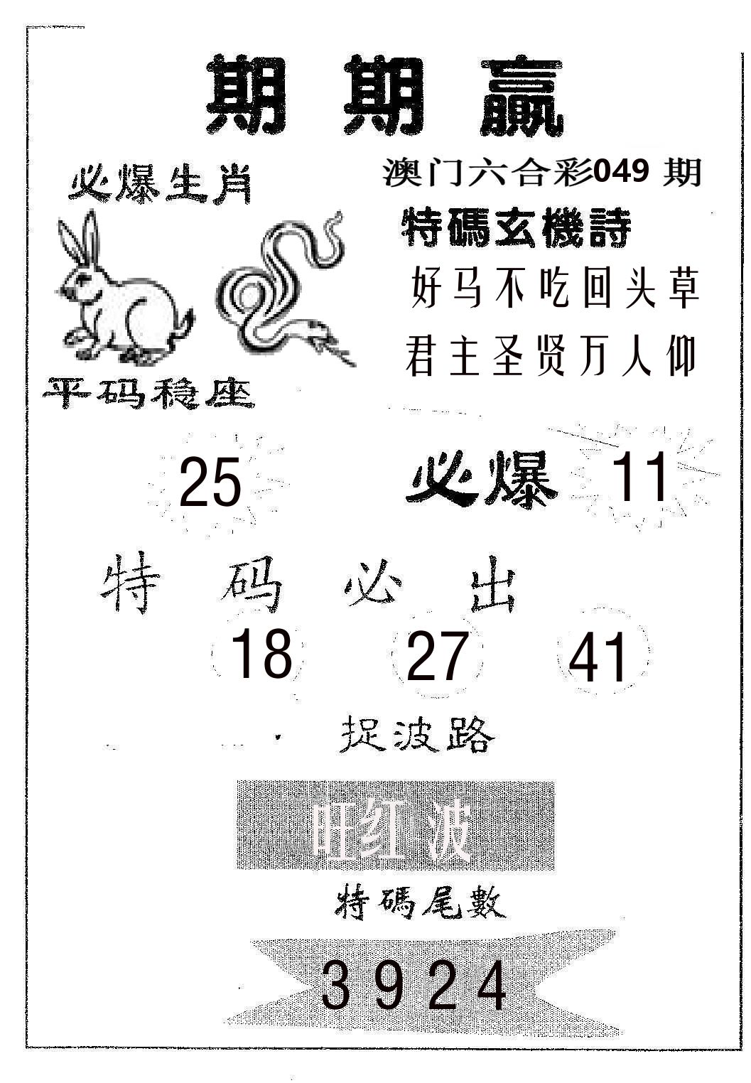期期赢 第49期