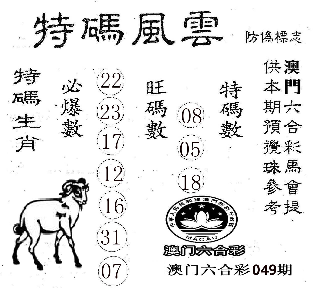 特码风云 第49期