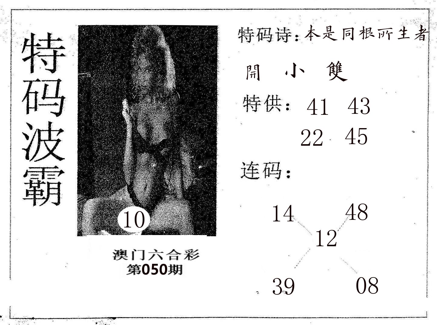 特码波霸 第50期