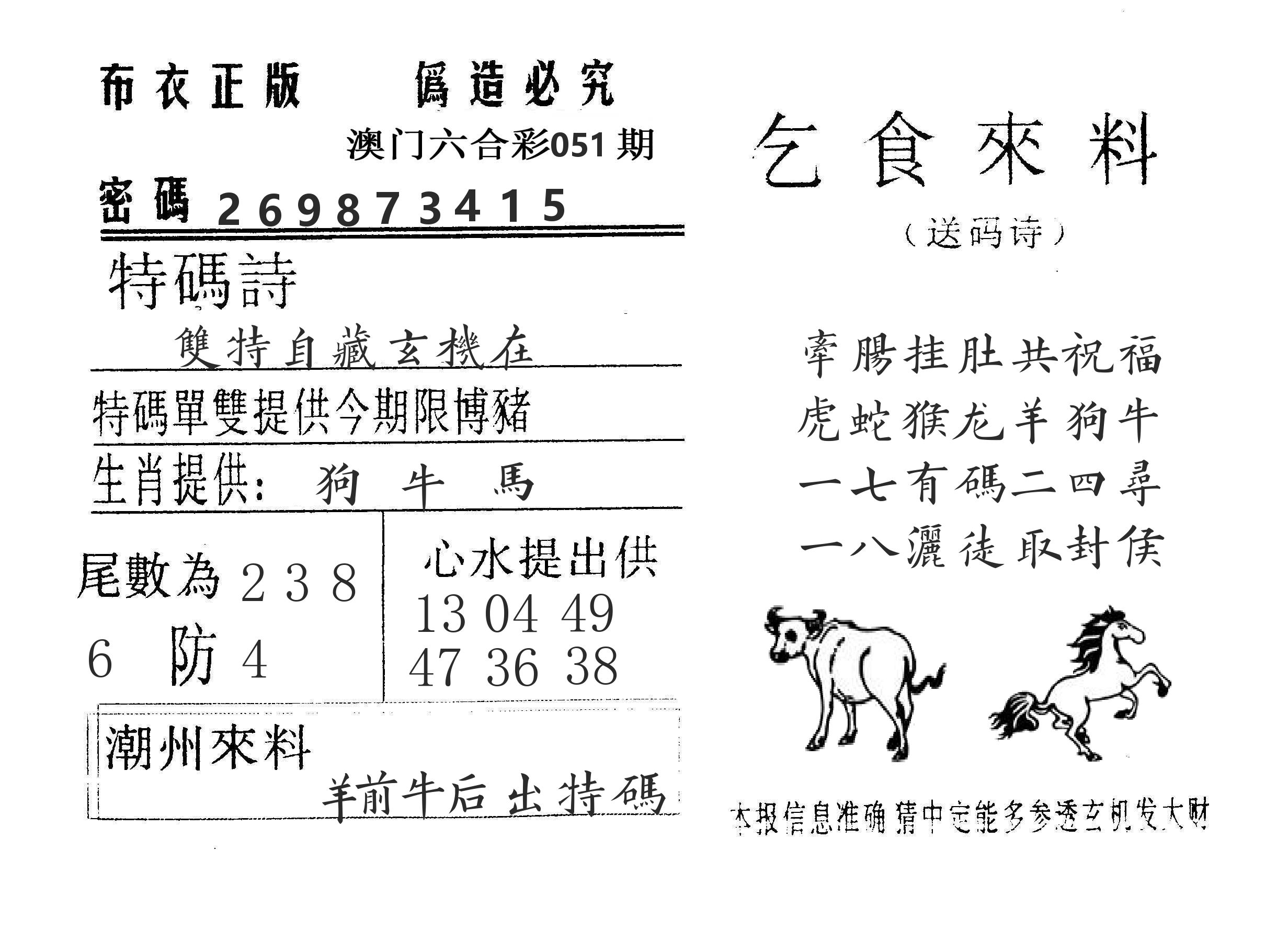 乞食来料 第51期