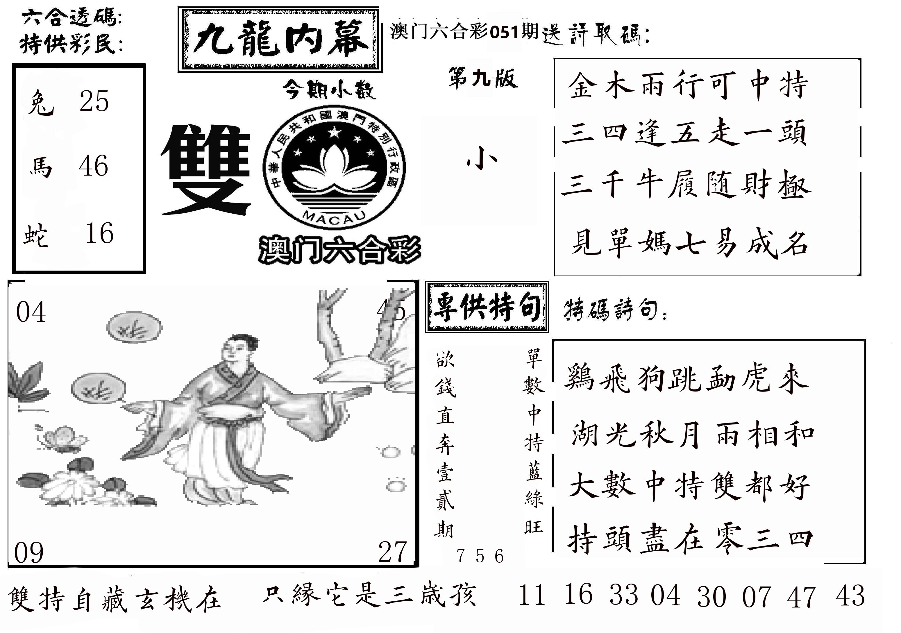 澳门传真3 第51期