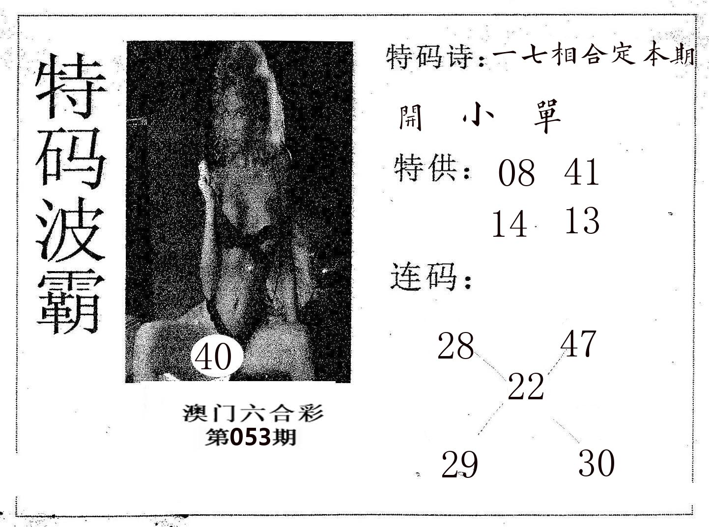 特码波霸 第53期