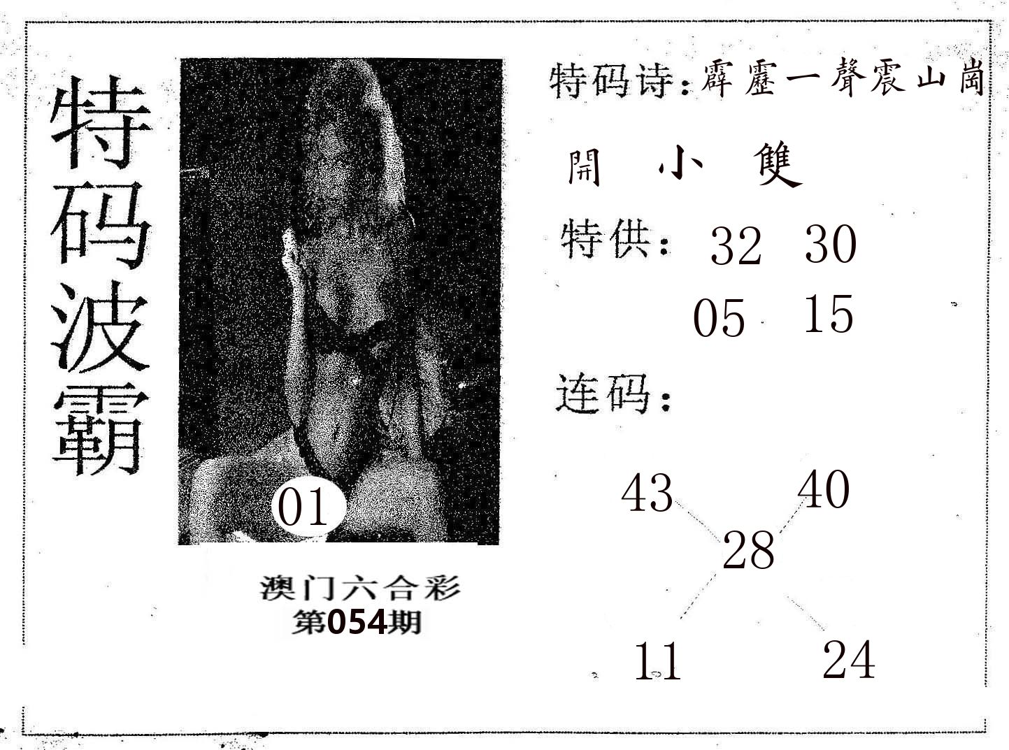 特码波霸 第54期