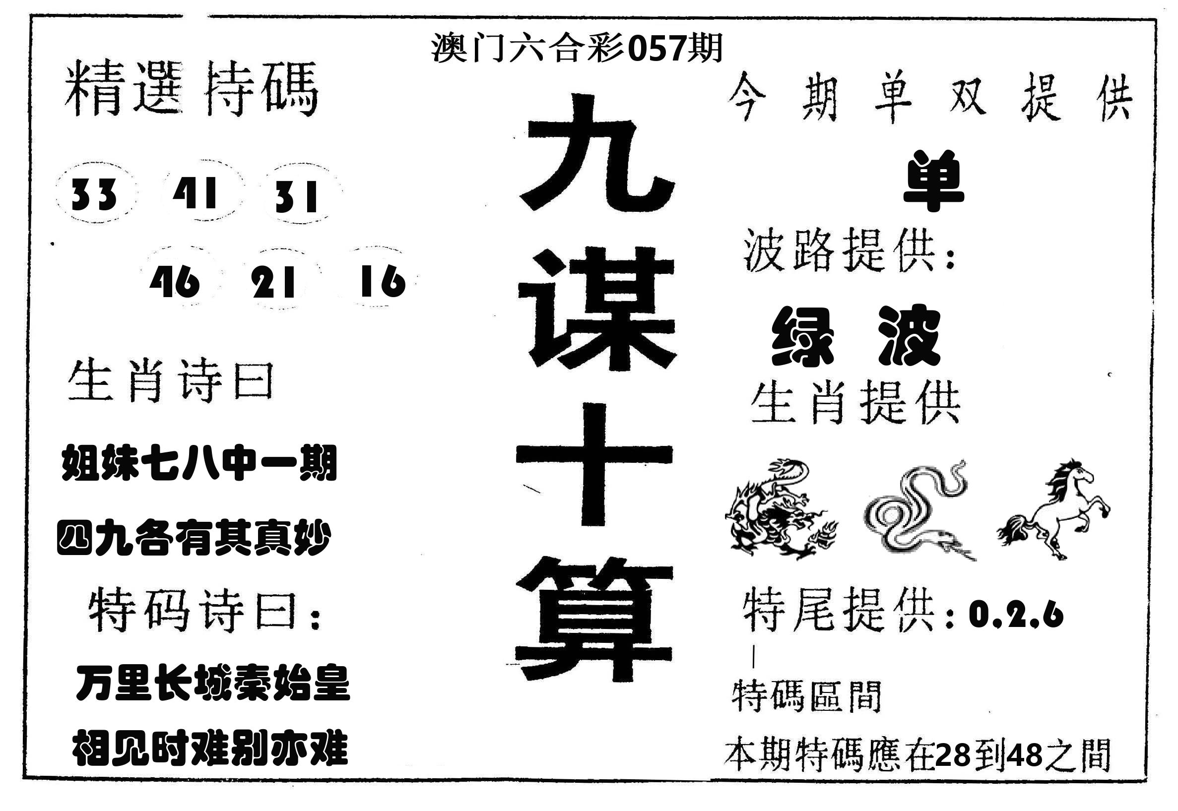 九谋十算 第57期
