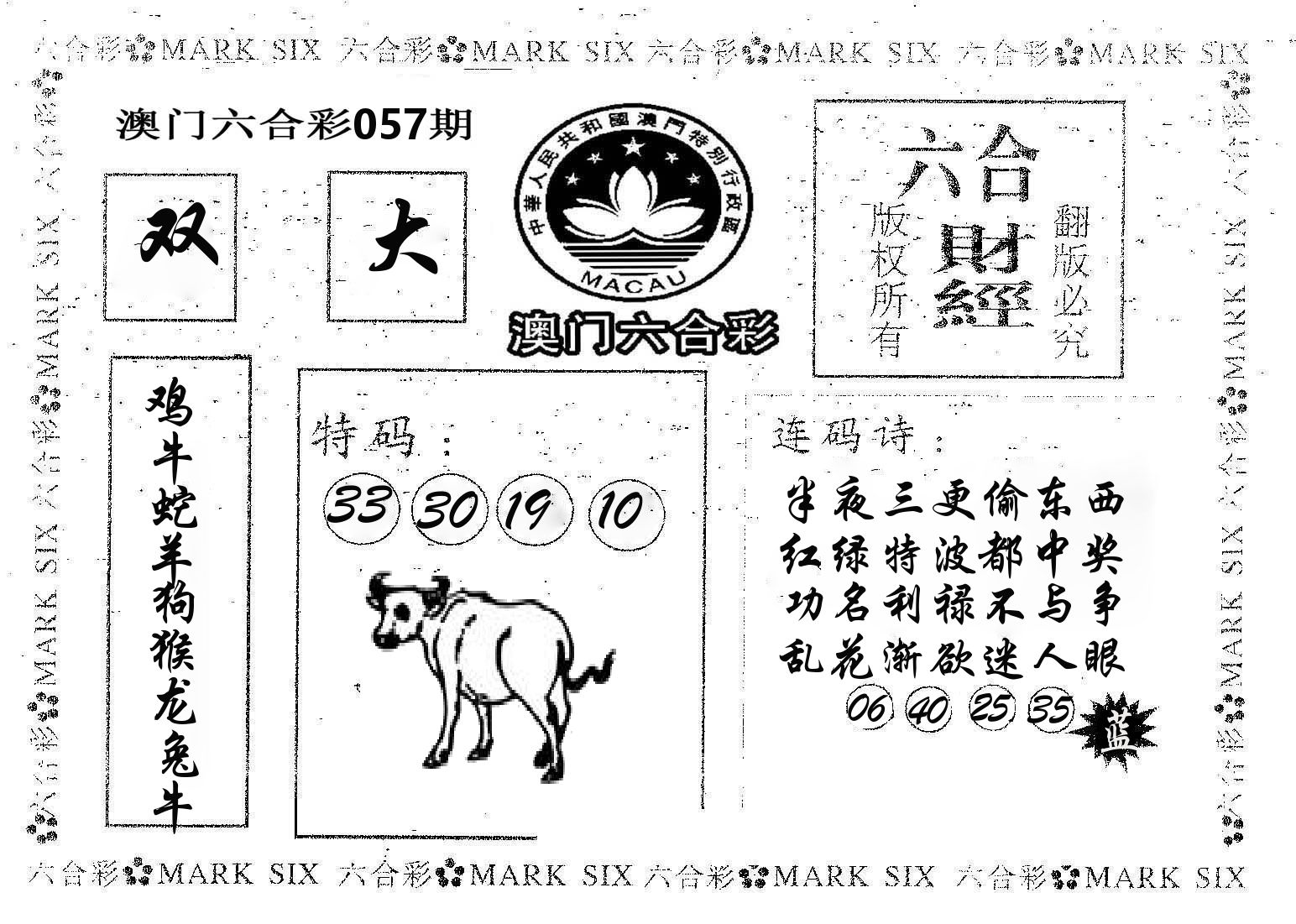 六合财经 第57期