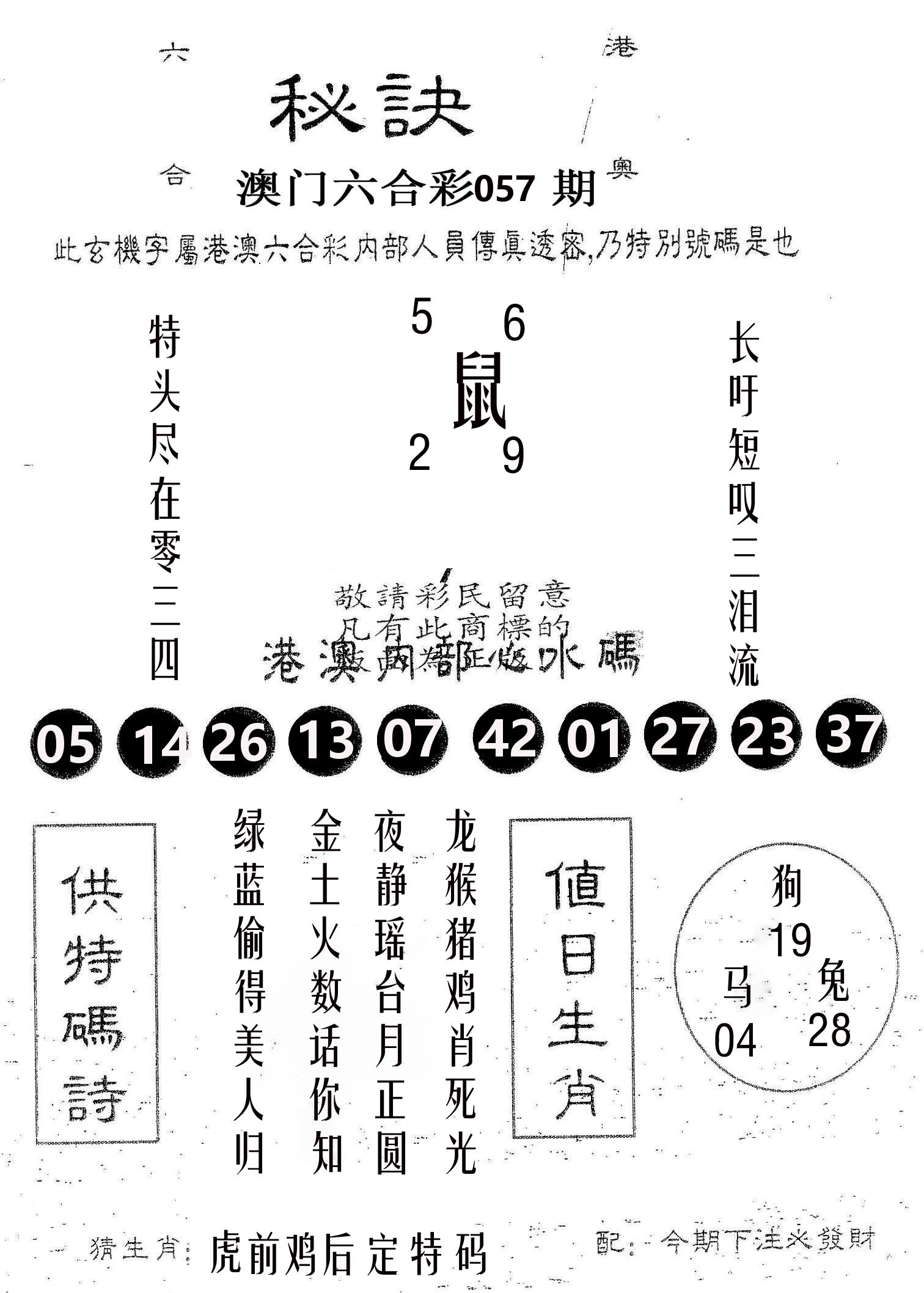 秘决 第57期