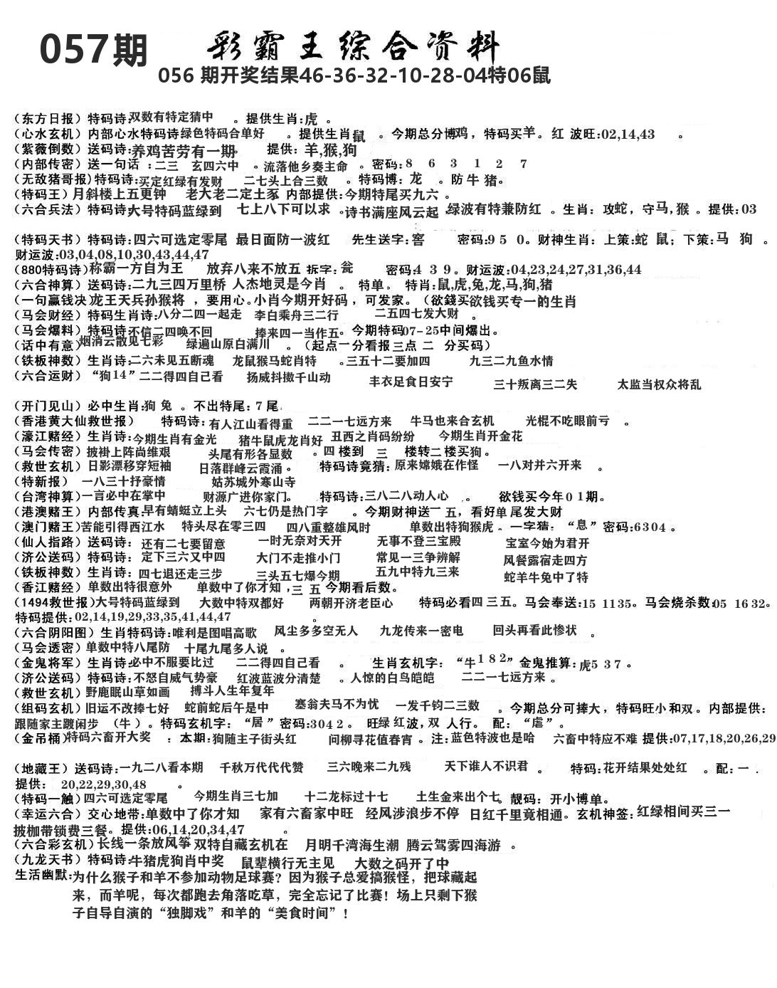 澳门综合资料 第57期