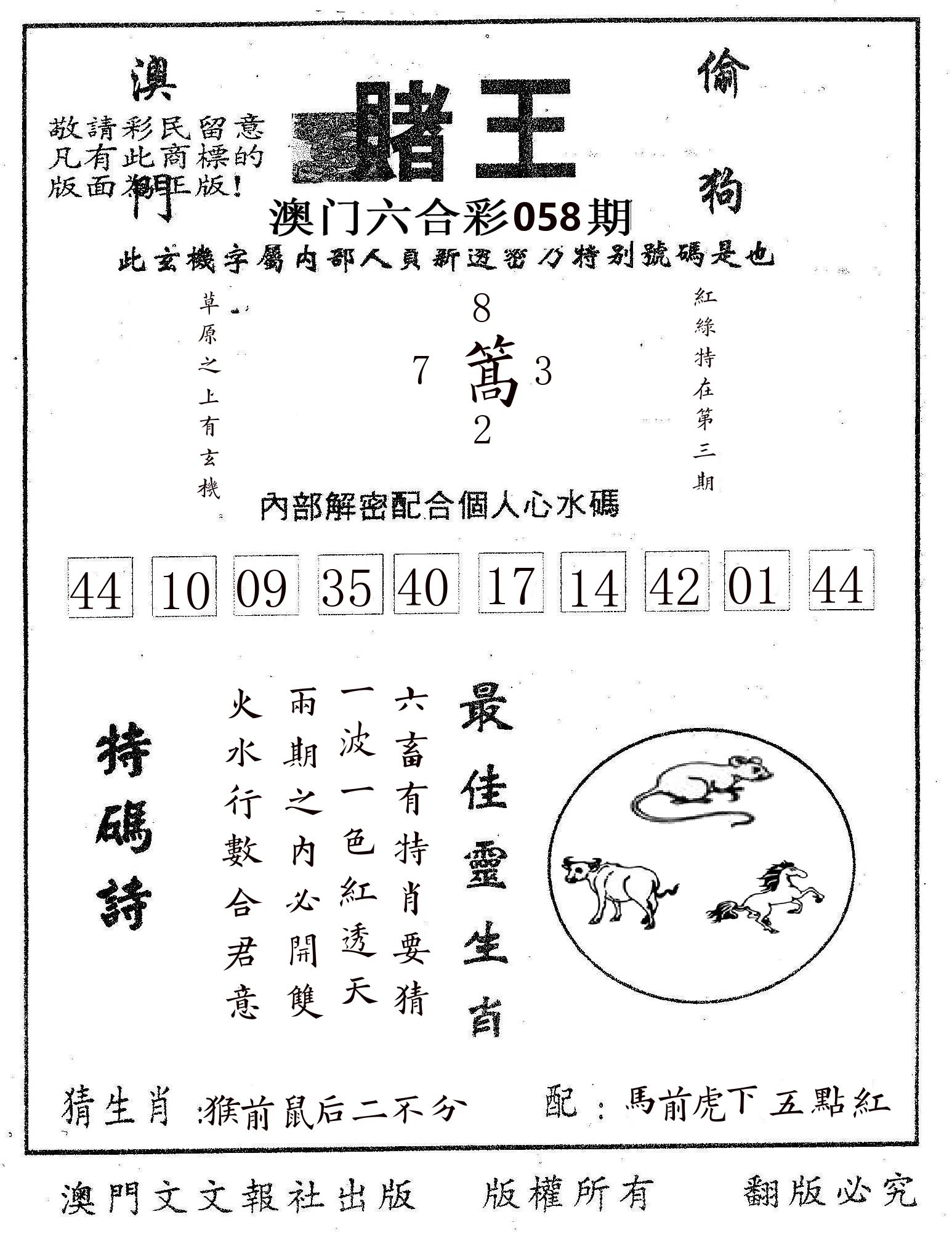 赌王 第58期