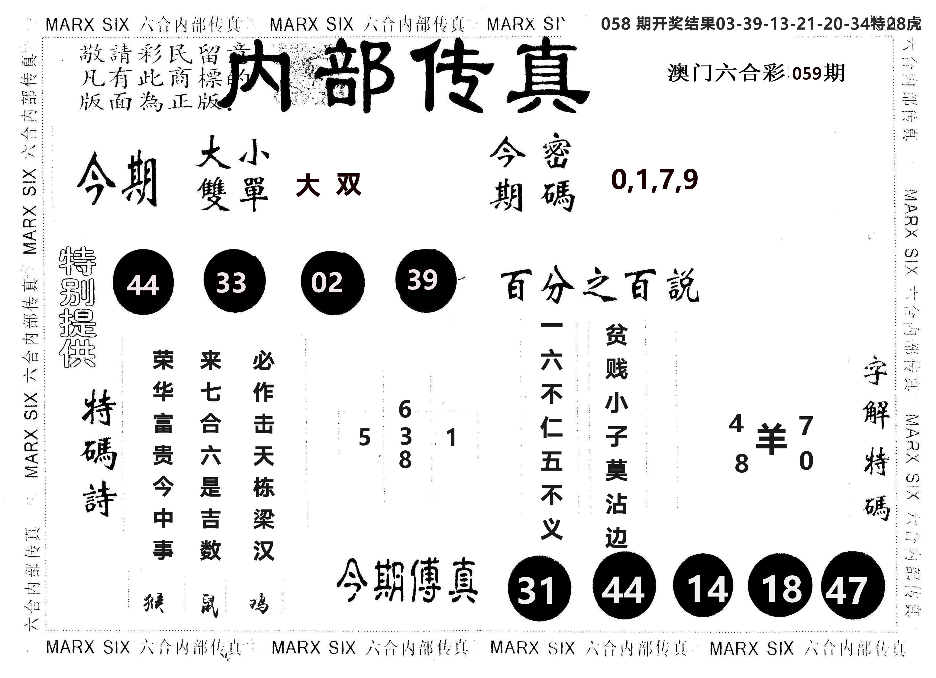 另版内部传真 第59期
