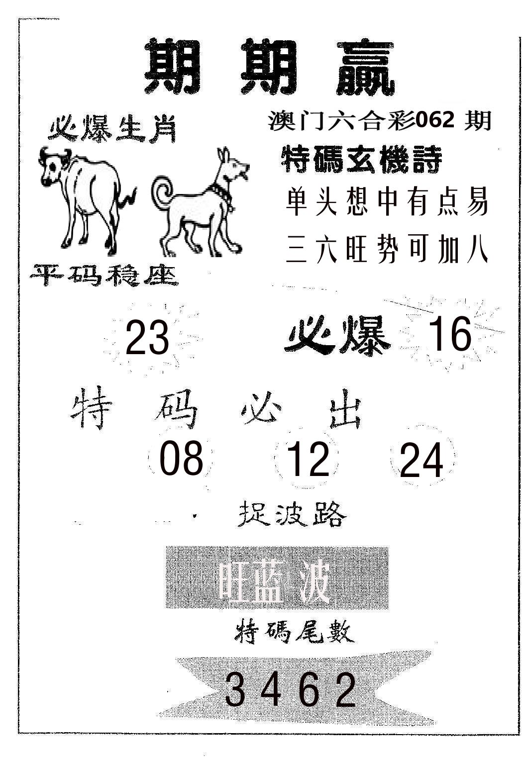 期期赢 第62期