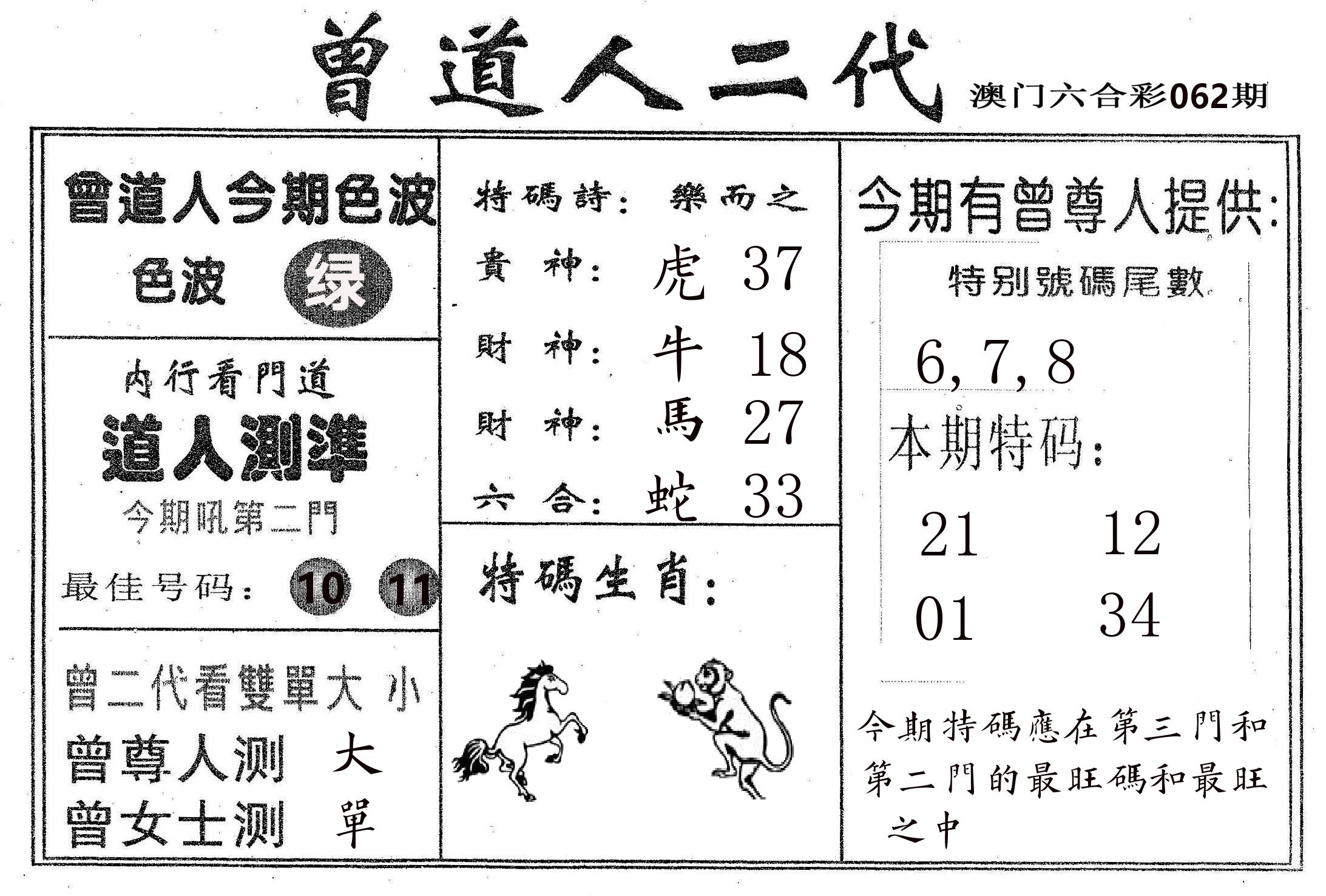 曾二代 第62期