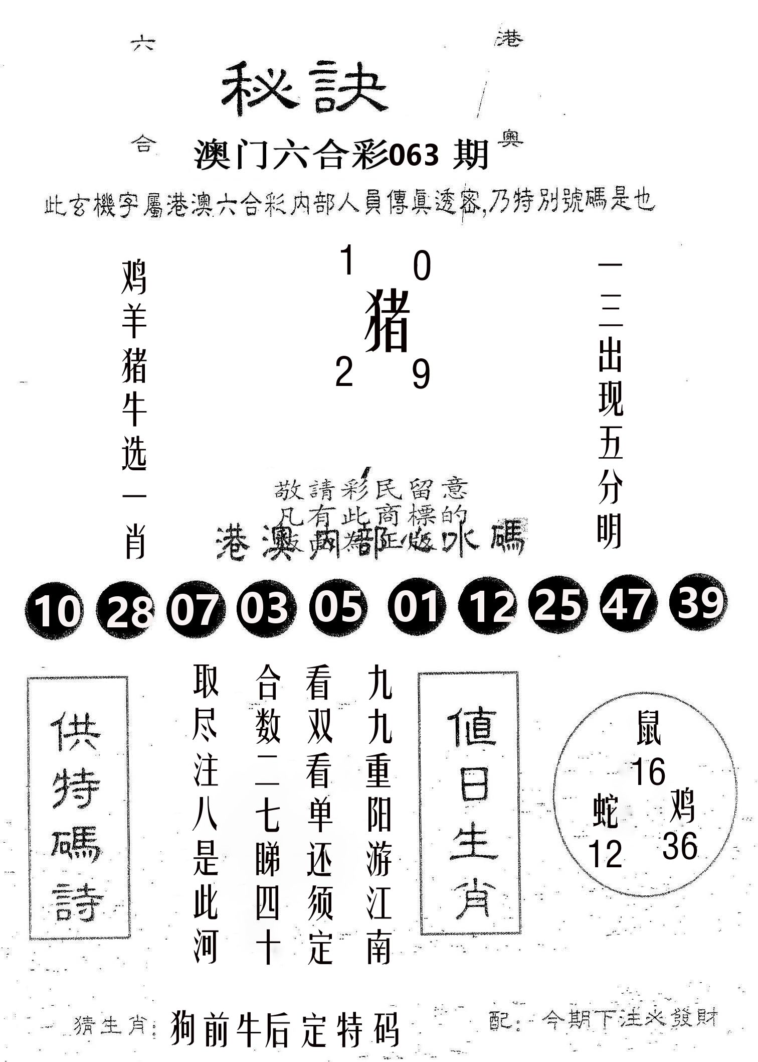 秘决 第63期