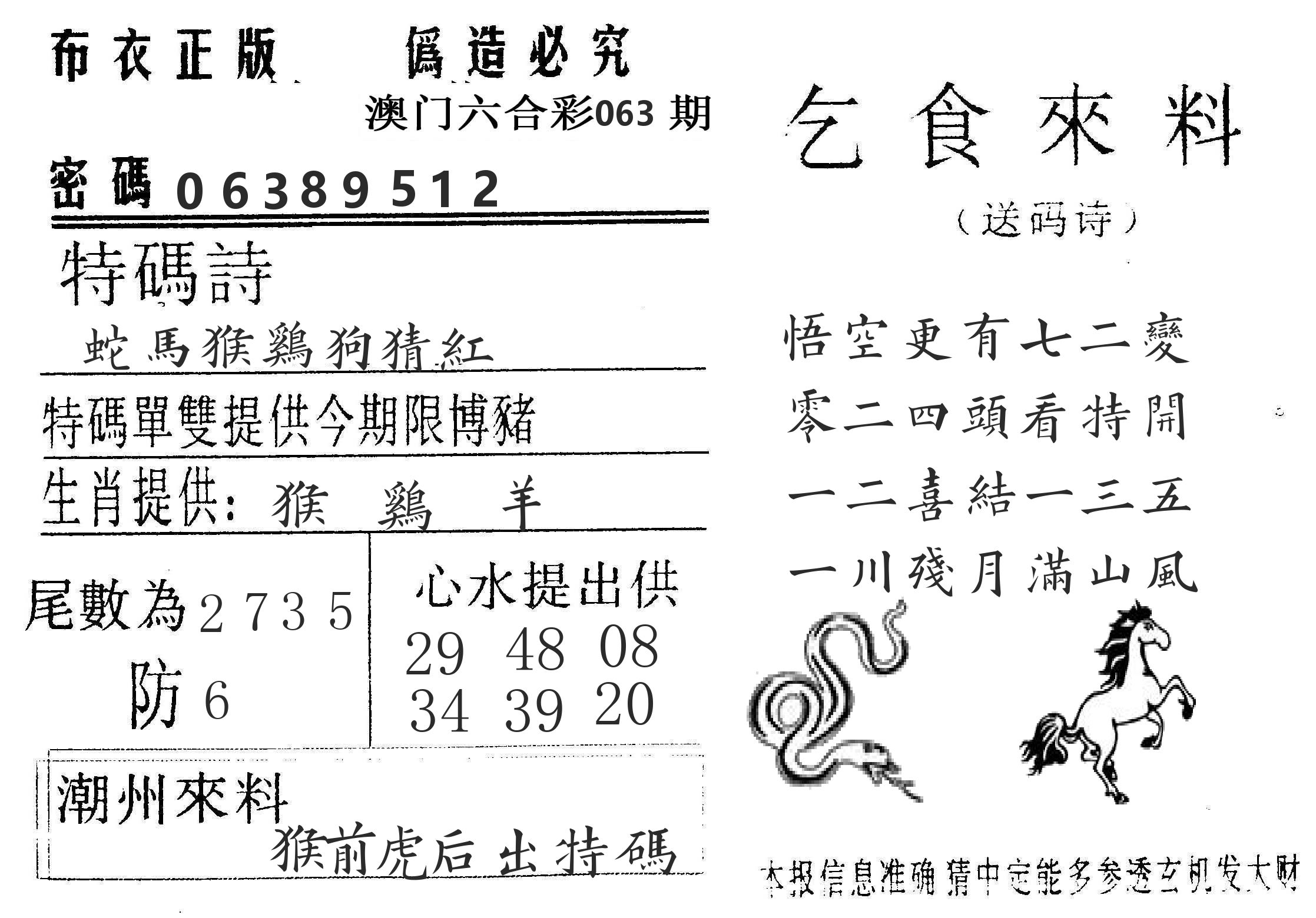 千禧码王 第63期