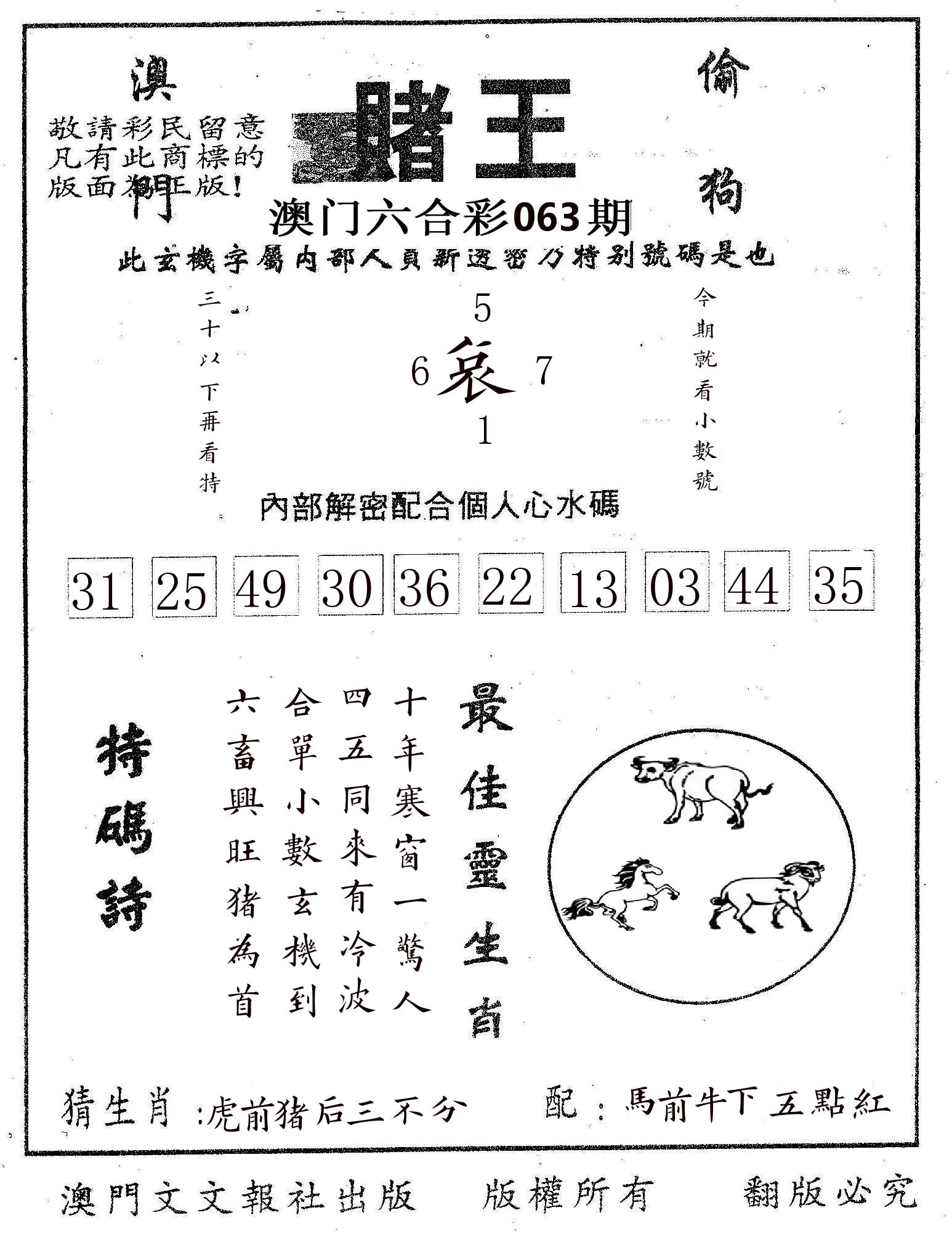 赌王 第63期