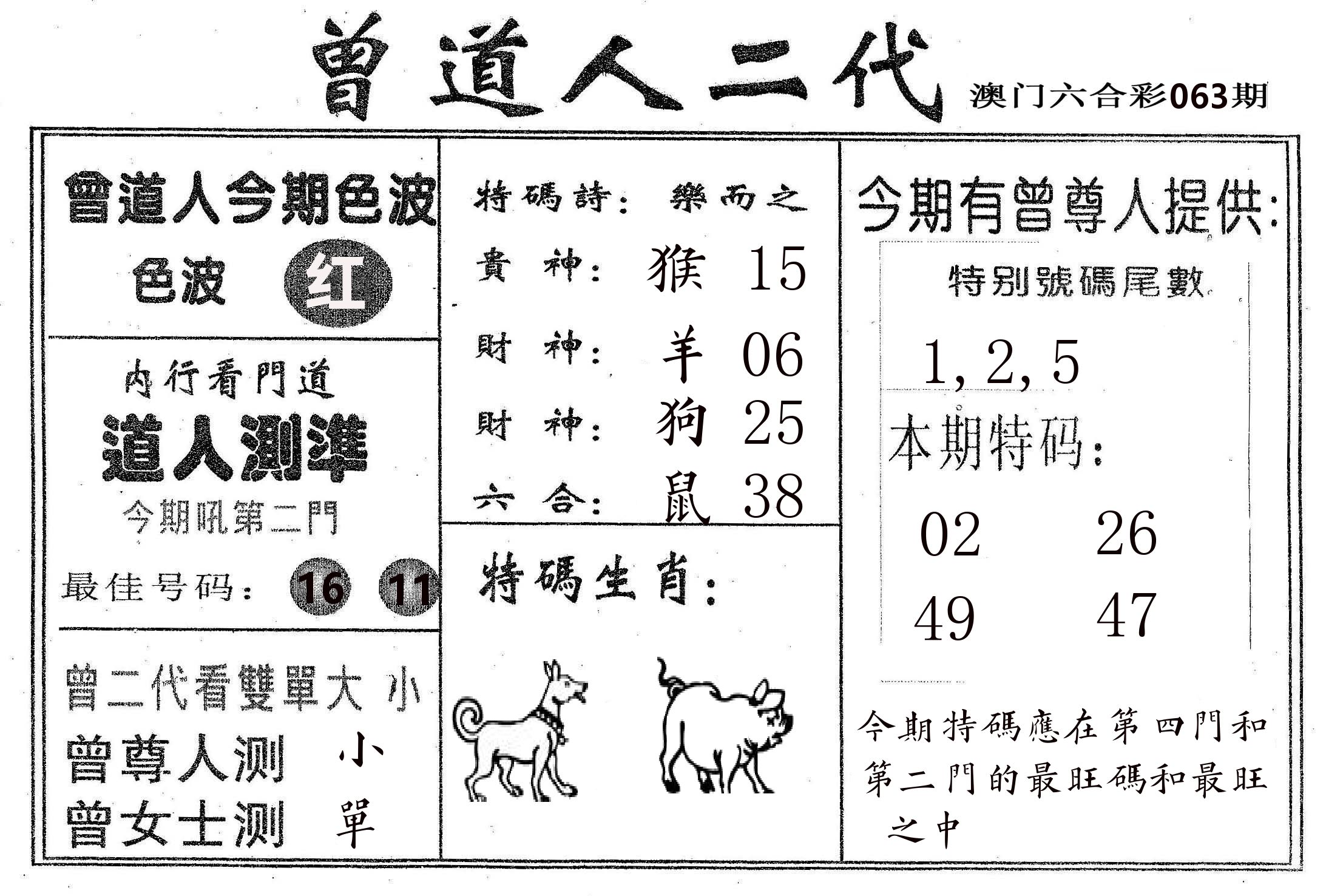 曾二代 第63期