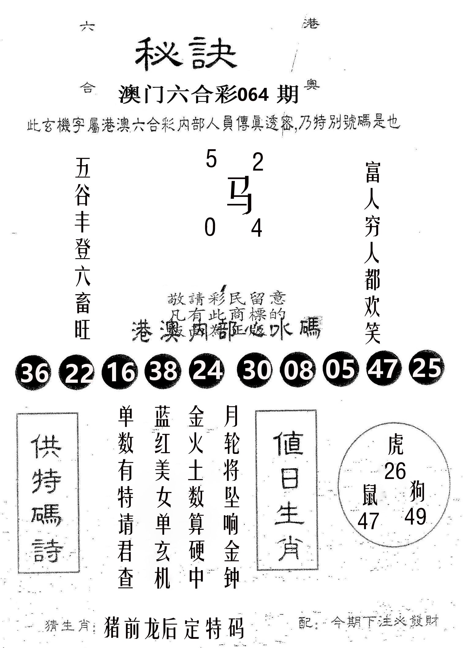 秘决 第64期