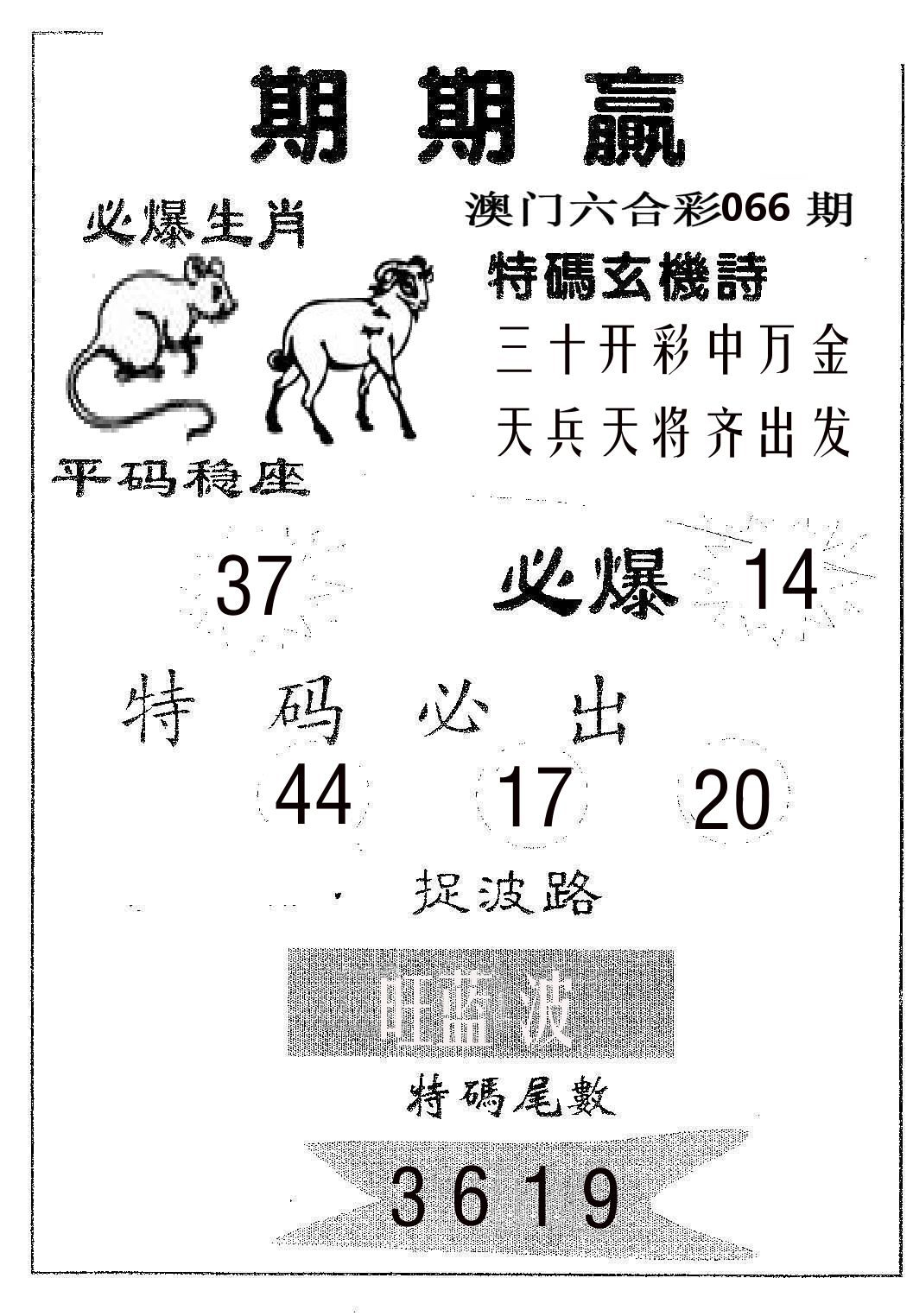 期期赢 第66期