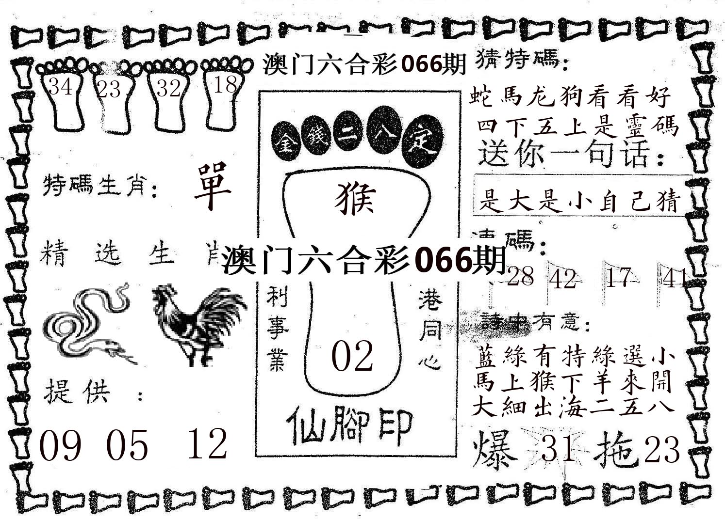 仙脚印 第66期
