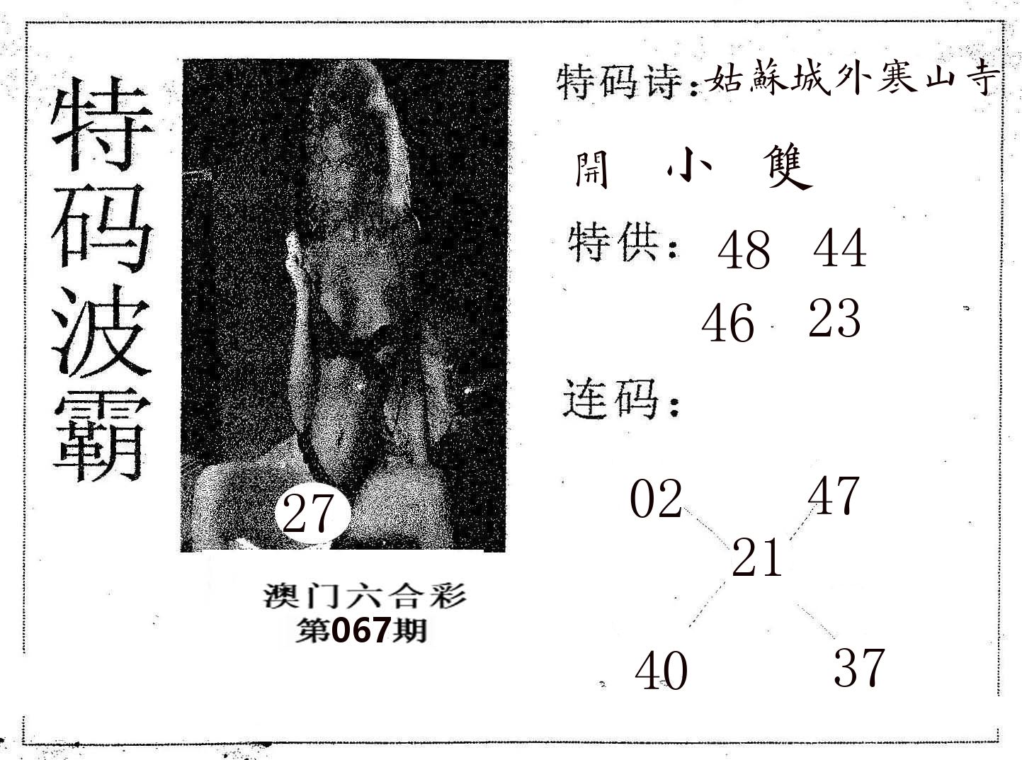 特码波霸 第67期