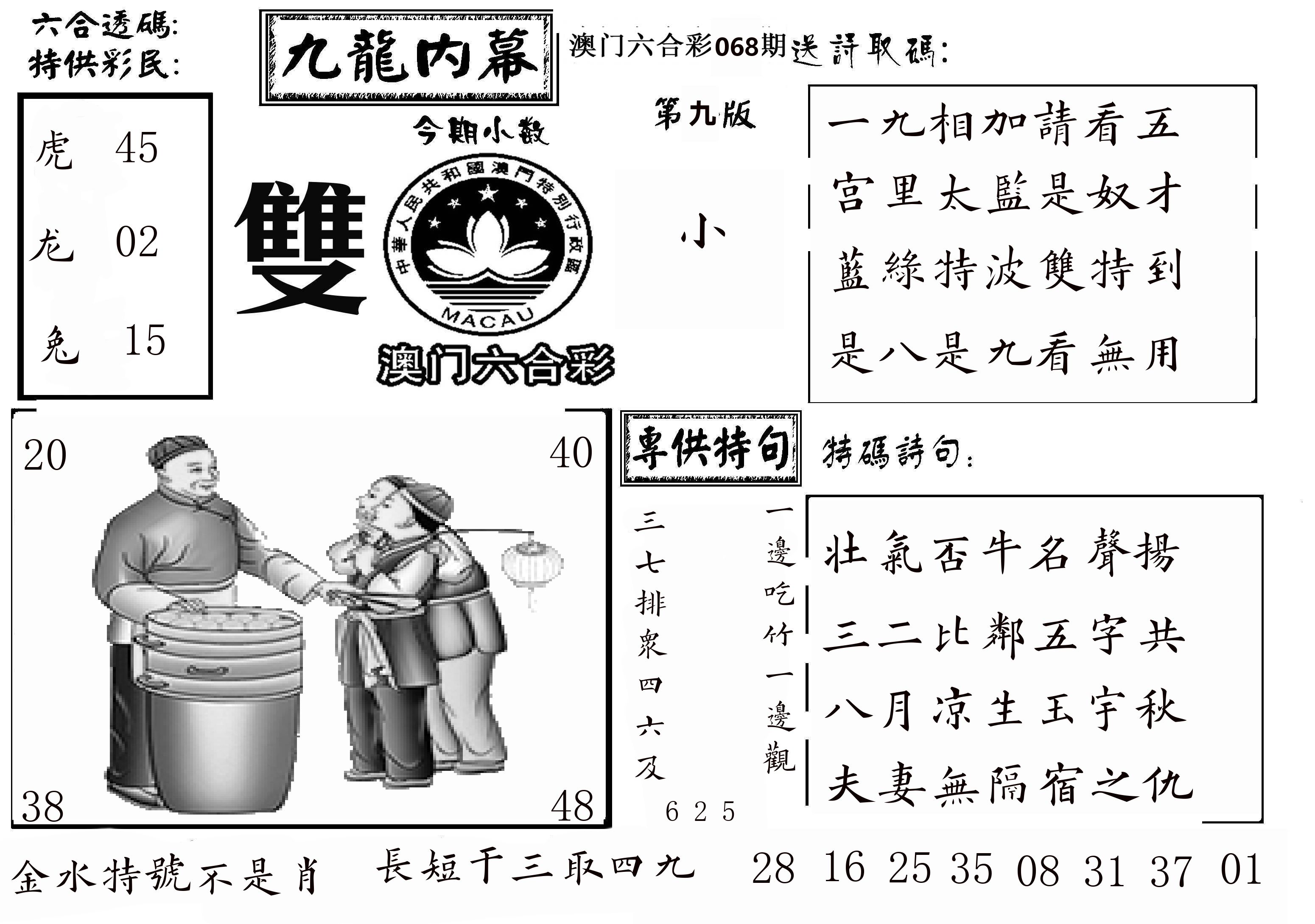澳门传真3 第68期