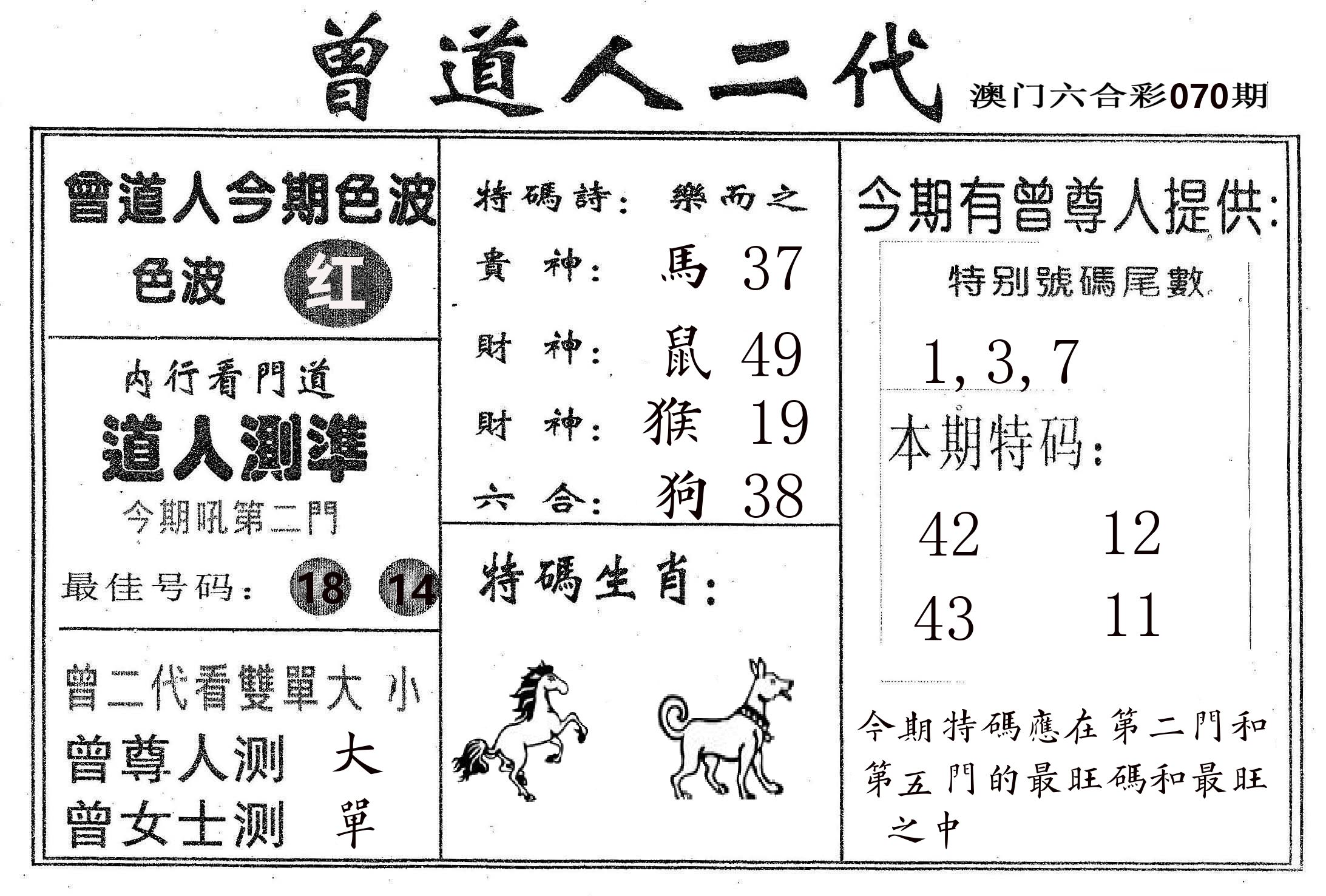 曾二代 第70期