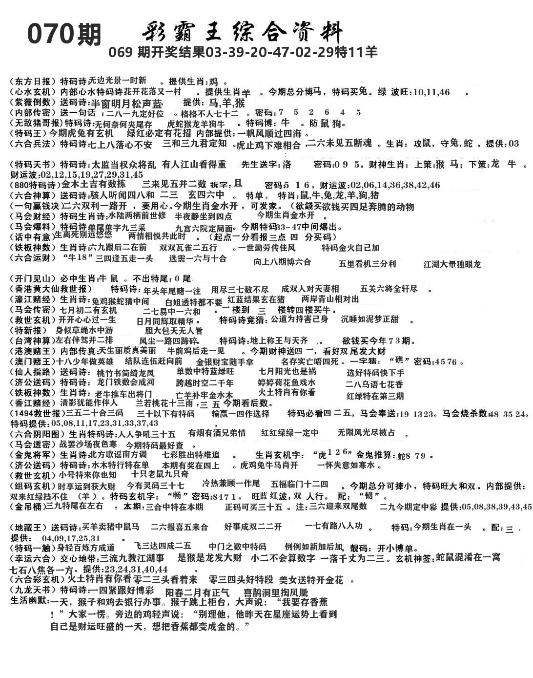 澳门综合资料 第70期