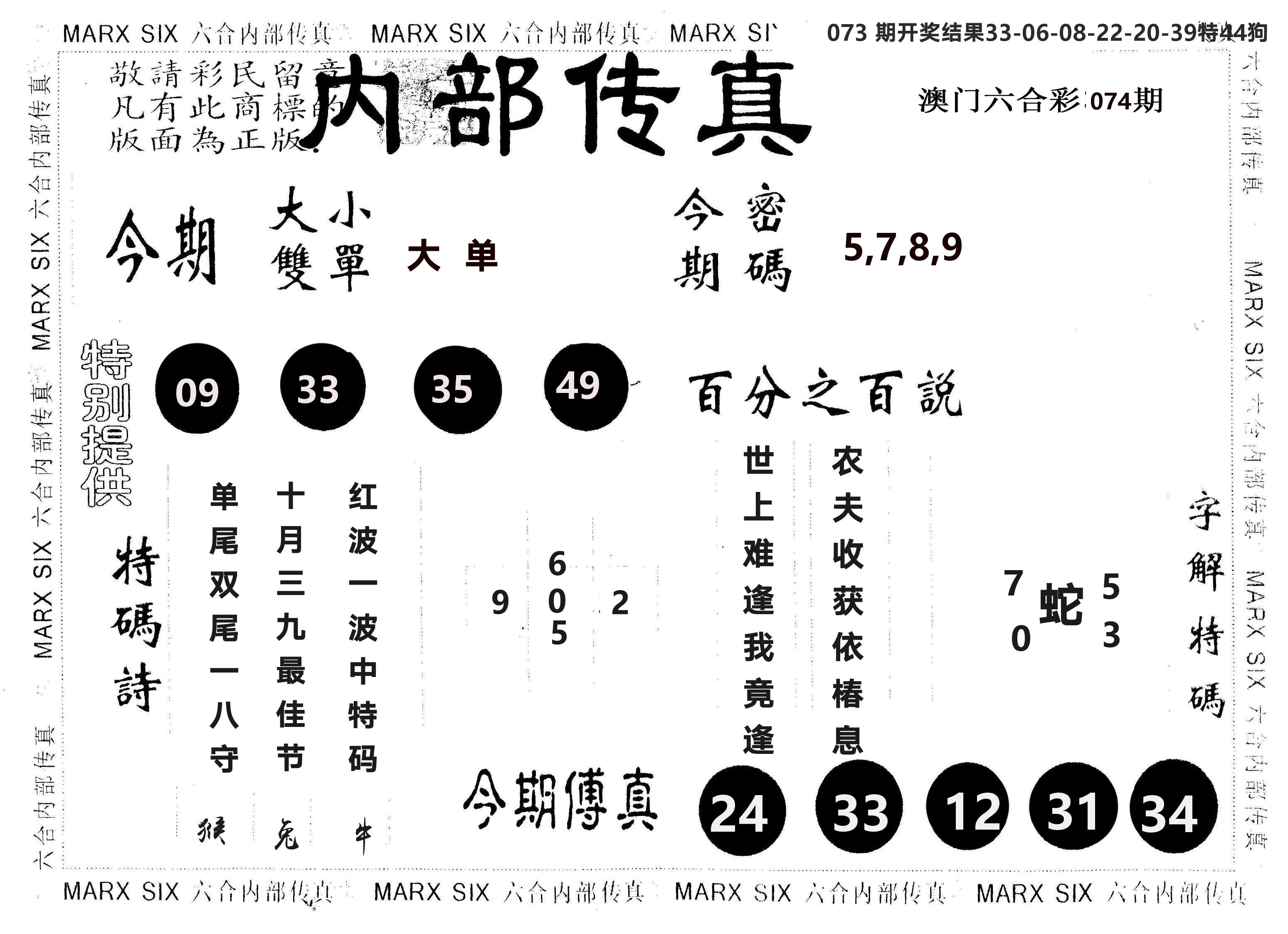 另版内部传真 第74期