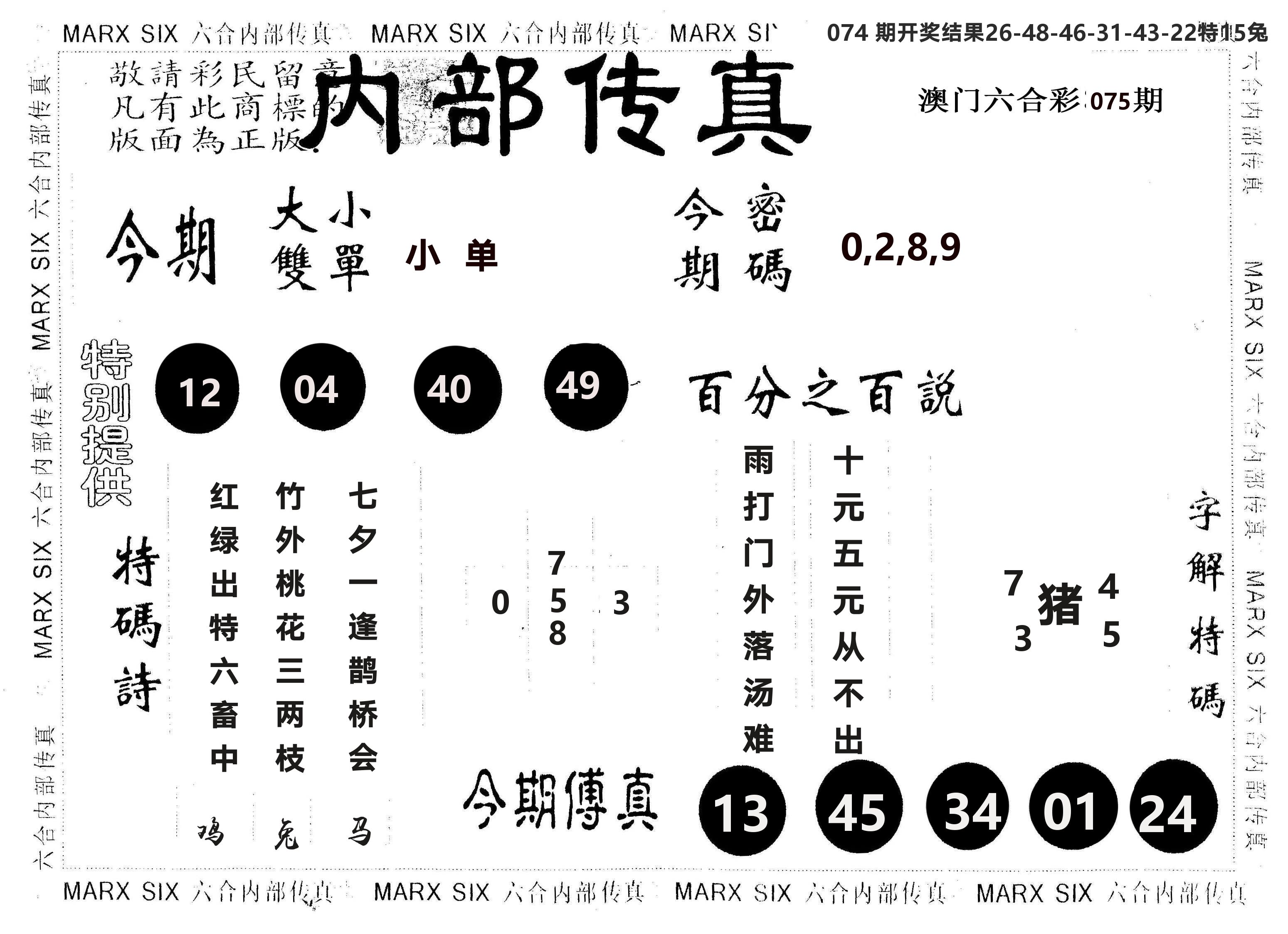 另版内部传真 第75期