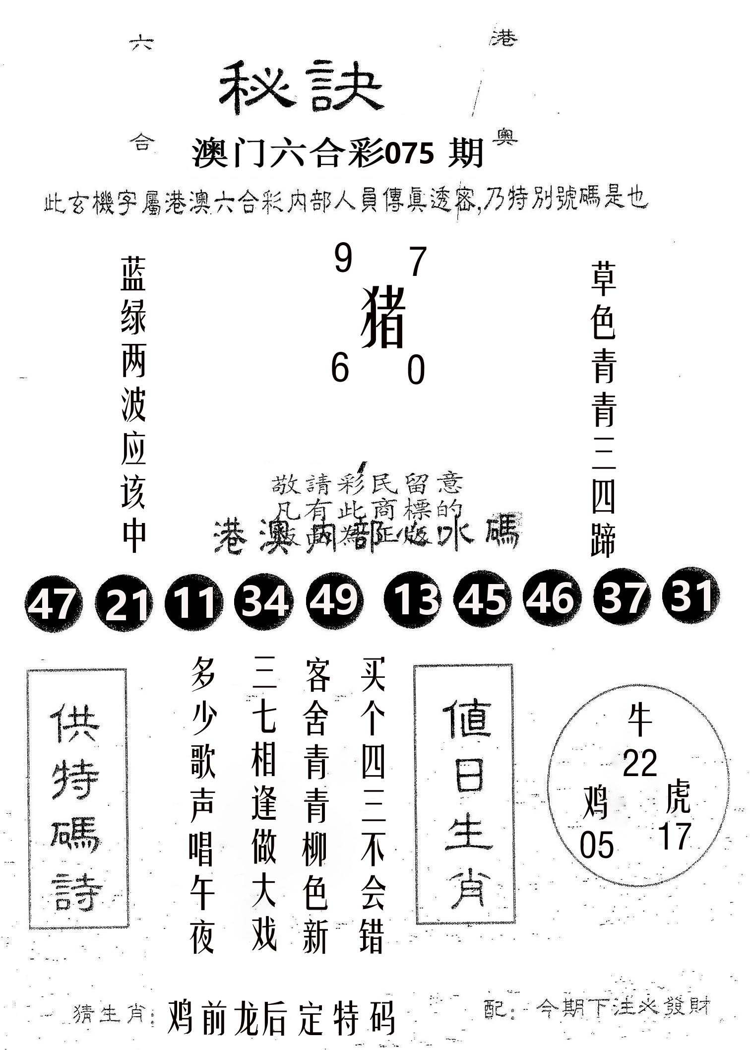 秘决 第75期