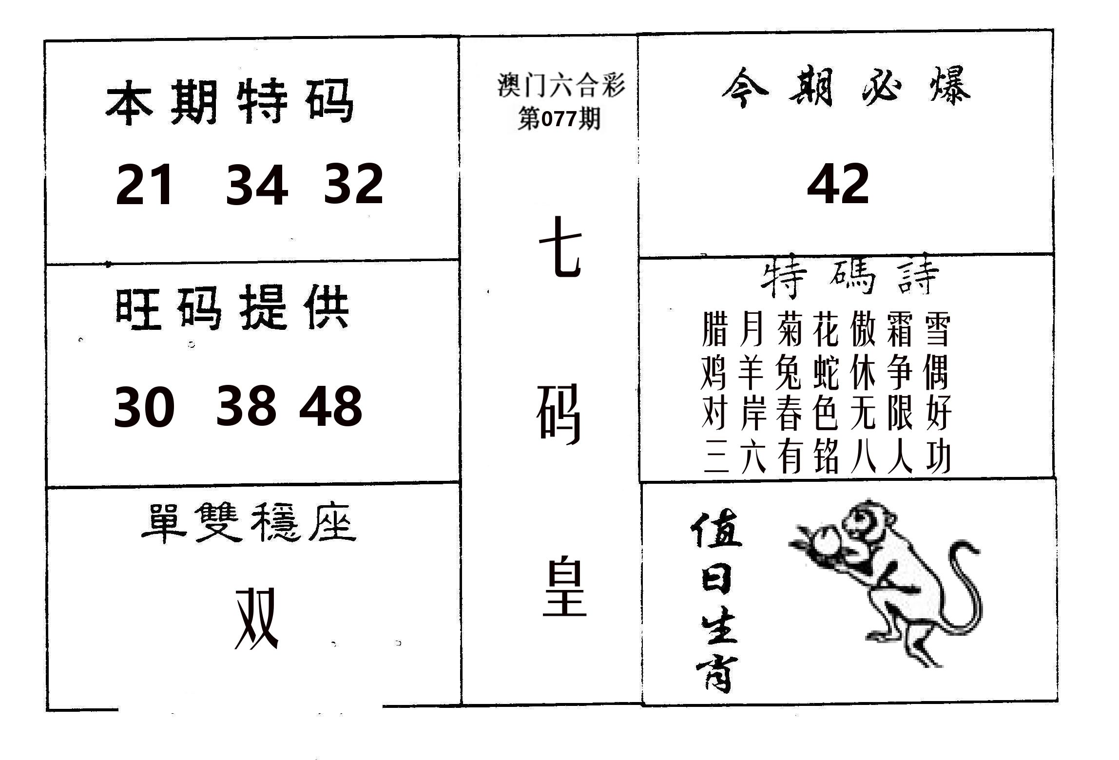 七码皇 第77期