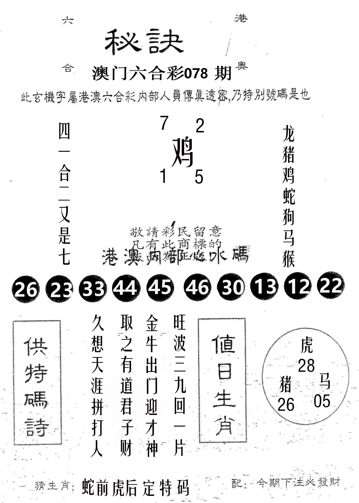 秘决 第78期